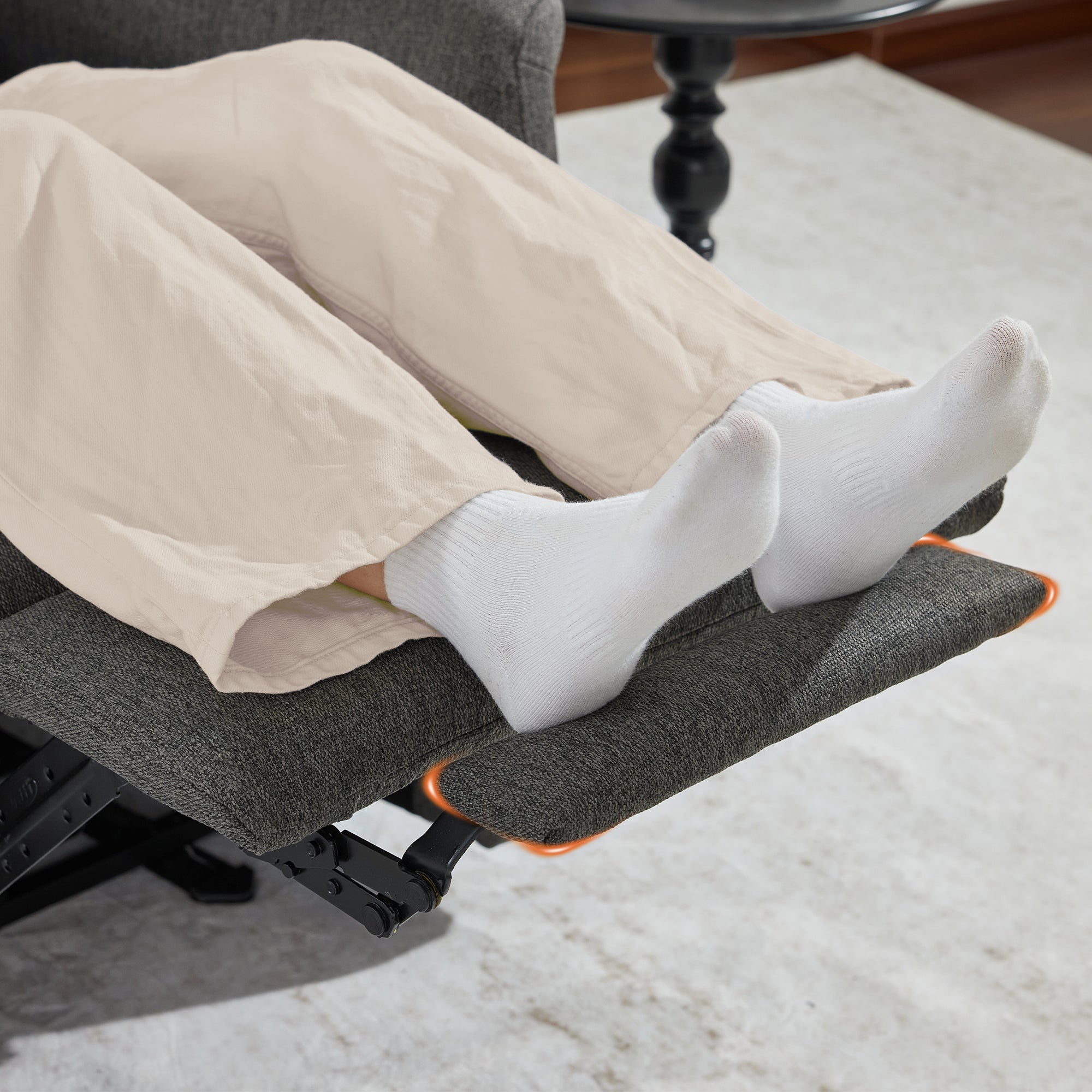 Elektrisch Verstelbare Relaxfauteuil met Ligfunctie, Zijvak, Grijs, 7089 – foto 6