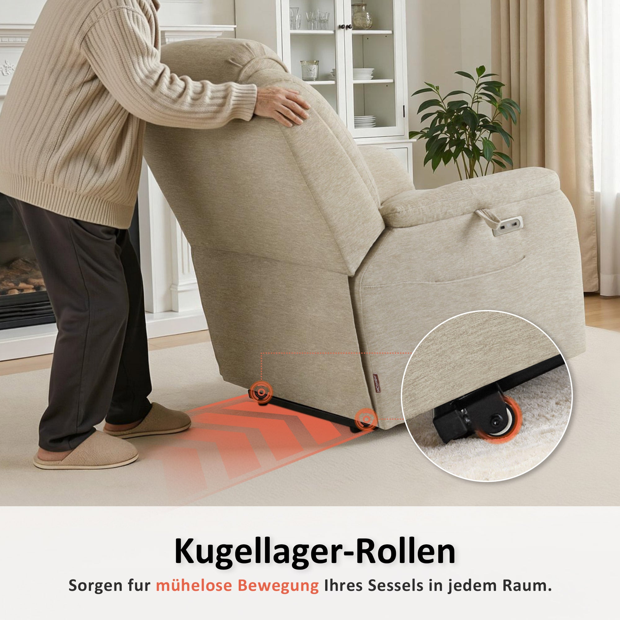 Relaxfauteuil met sta-op hulp, massage & verwarming, verstelbare hoofdsteun, 7269 – foto 12