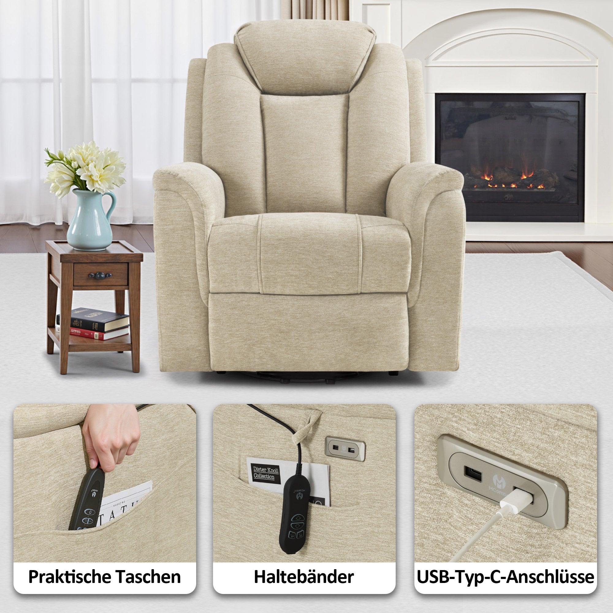 Relaxfauteuil met sta-op hulp, massage & verwarming, verstelbare hoofdsteun, 7269 – foto 16