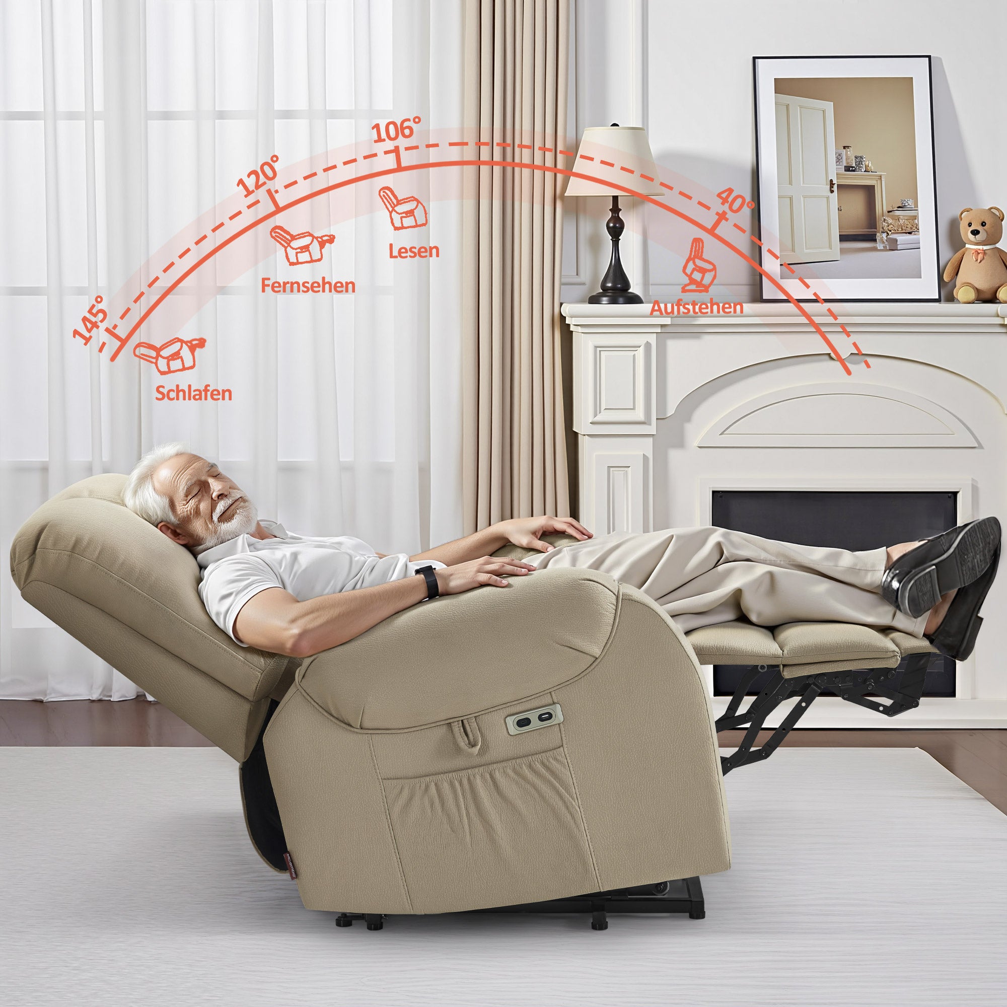 TV-stoel met sta-op hulp, elektrisch, massage & verwarming, 7252 – foto 12