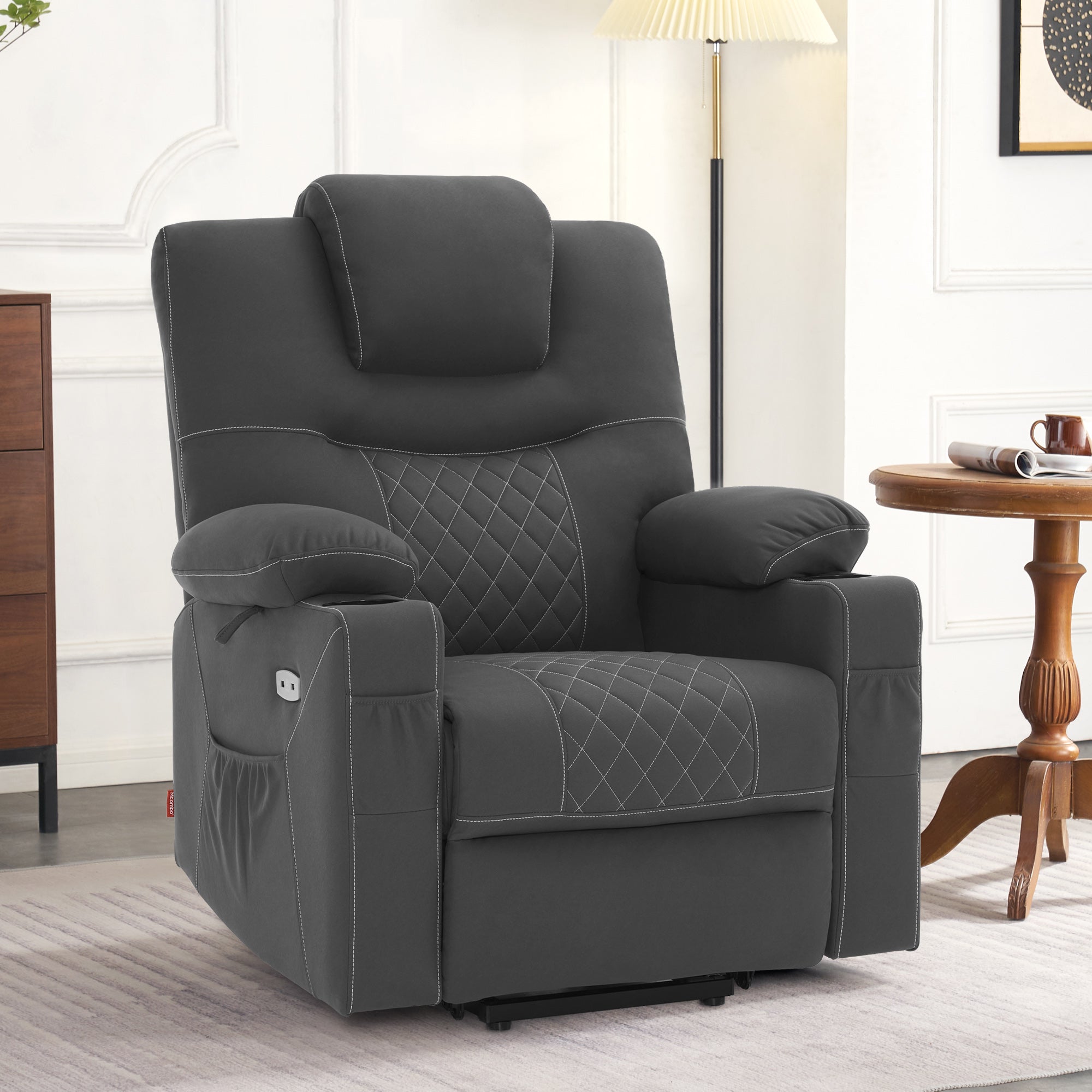 TV-fauteuil met elektrische sta-op hulp, Relaxfauteuil met massage & warmtefunctie – foto 10