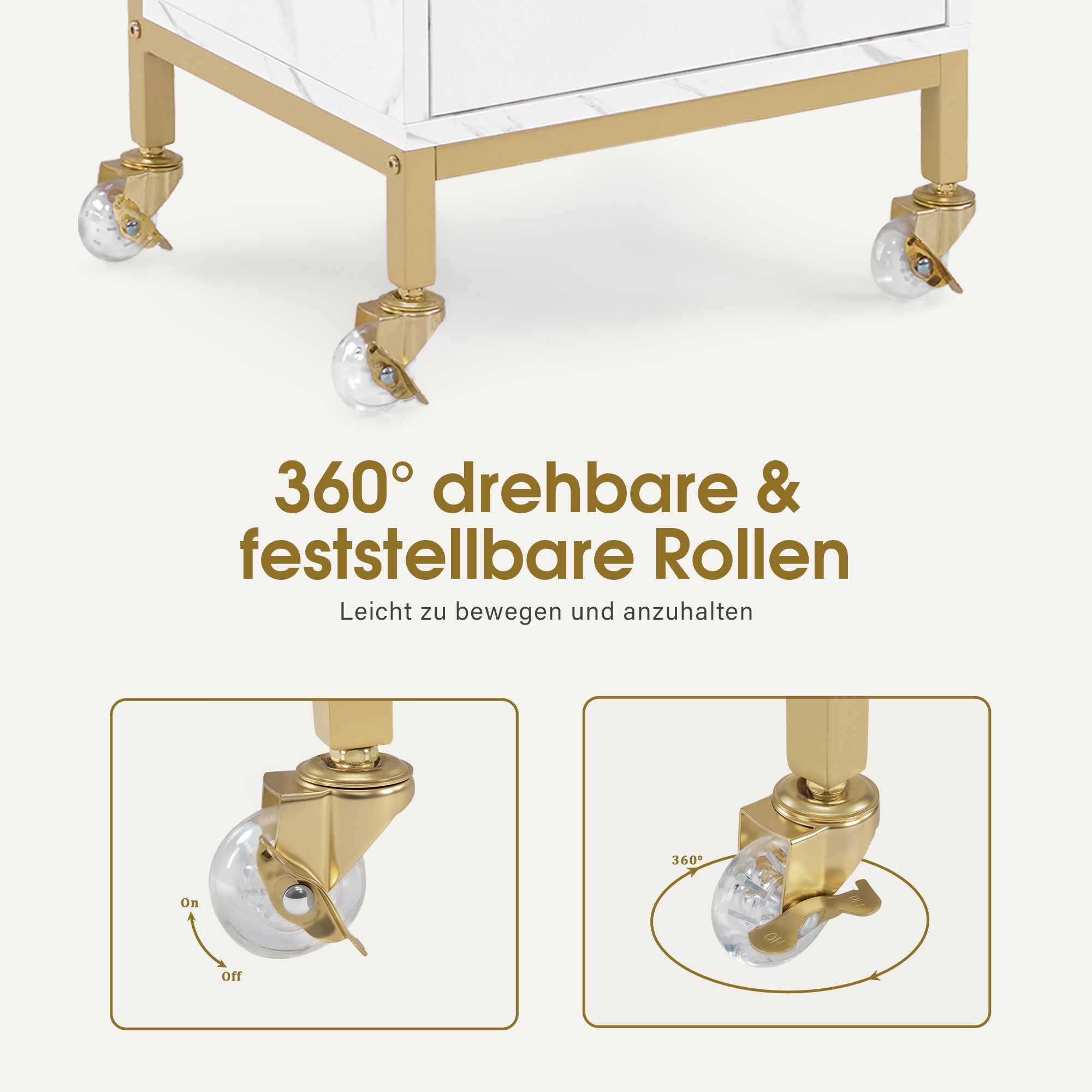 Rolwagen met wielen & 2 lades, Serveerwagen, 2 planken, Modern, 32x37x87cm – foto 14