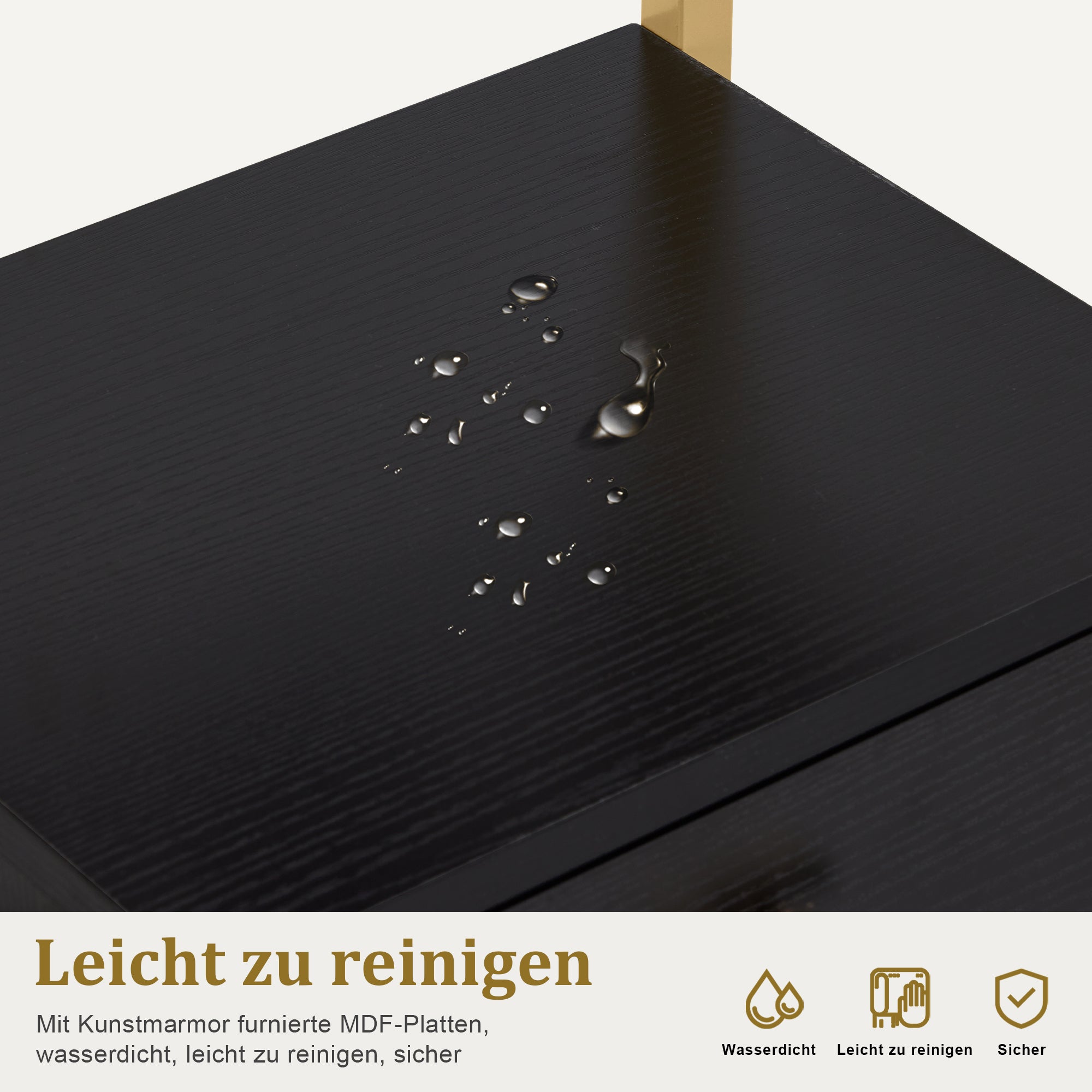 kapperswagen met wielen & 3 lades, wit-goud, salontrolley met 2 planken & 2 föhnhouders, 30x40x97cm, 0048 – foto 15