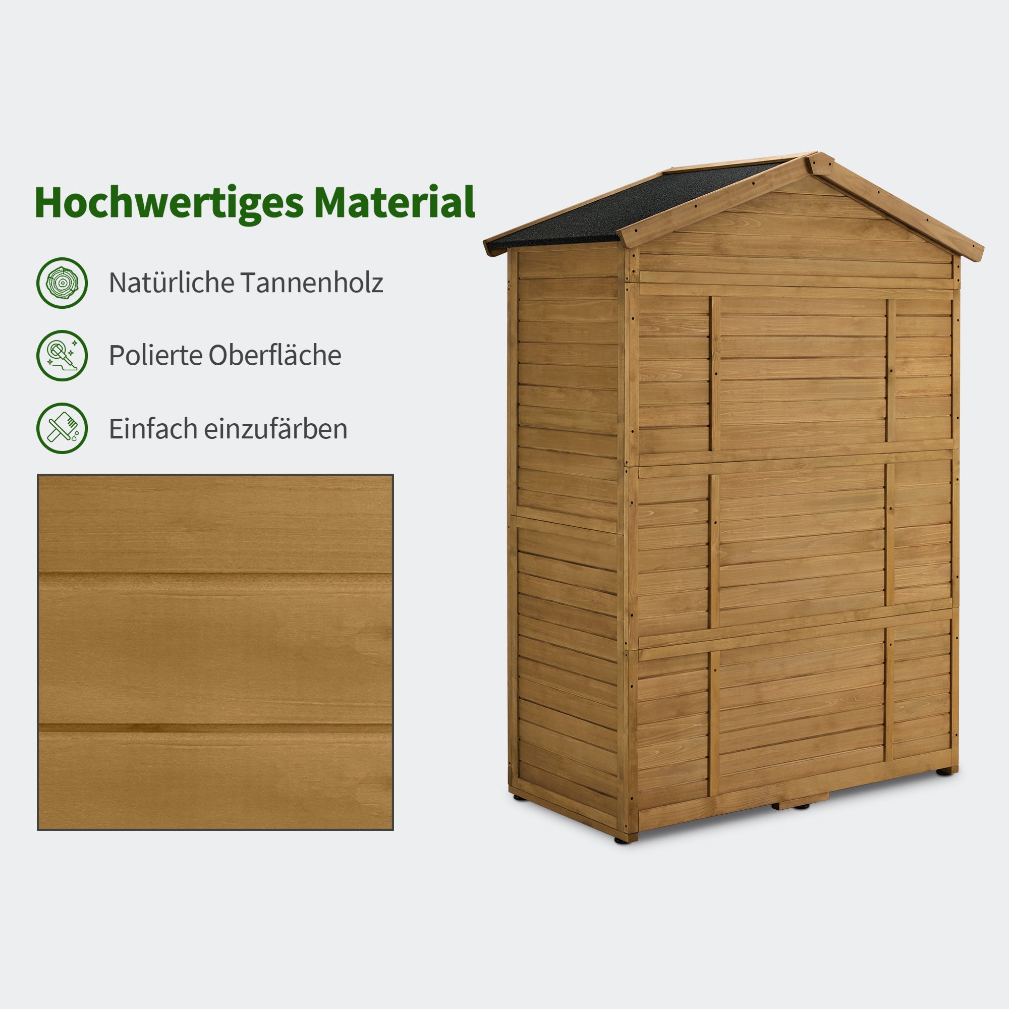 Tuinkast Hout Weerbestendig, Toegankelijk, Natuur, 6 planken, 74x143x200cm – foto 8
