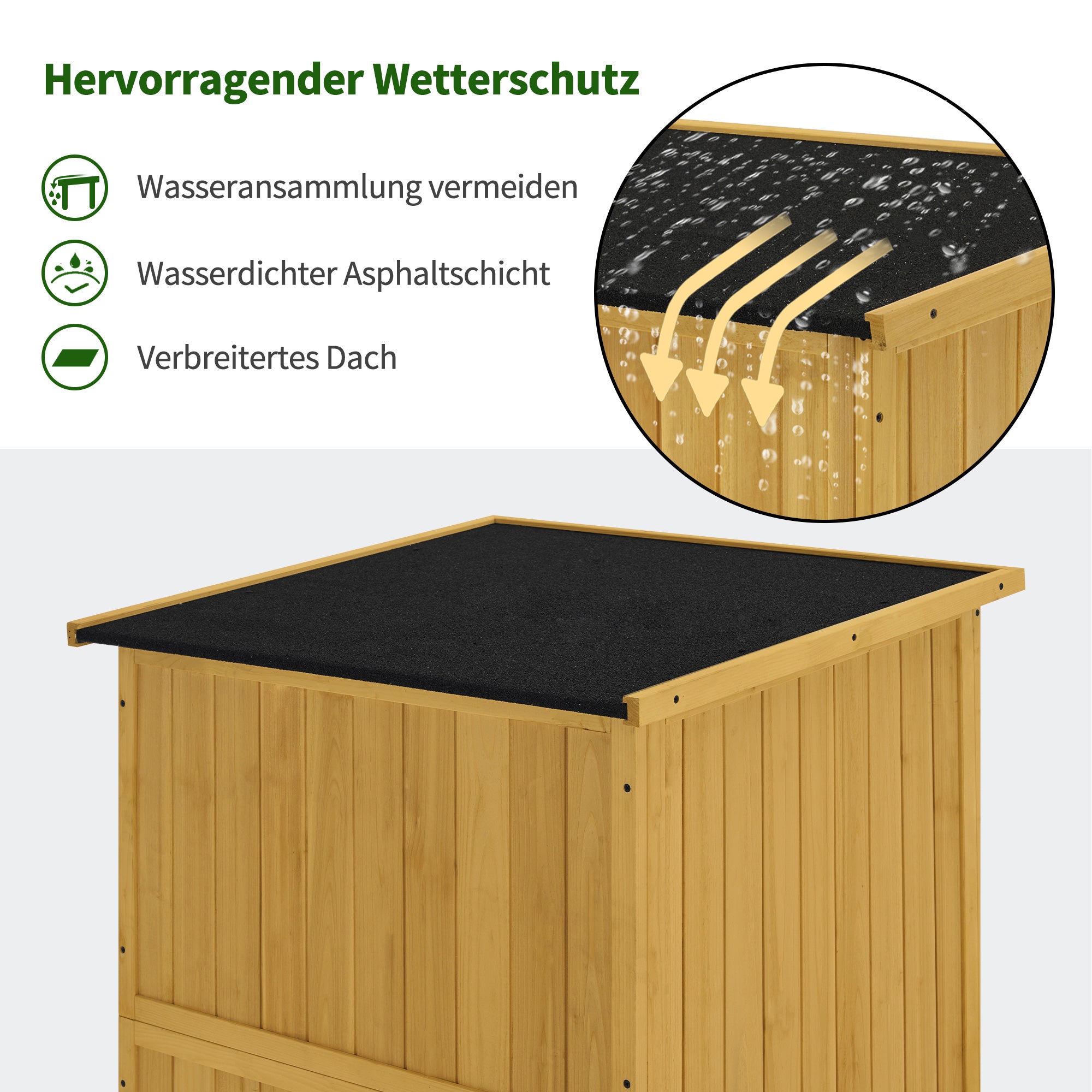 Tuinkast hout, weerbestendig, tuinhuisje klein, buiten, 55x90x169cm, 0878-F – foto 6