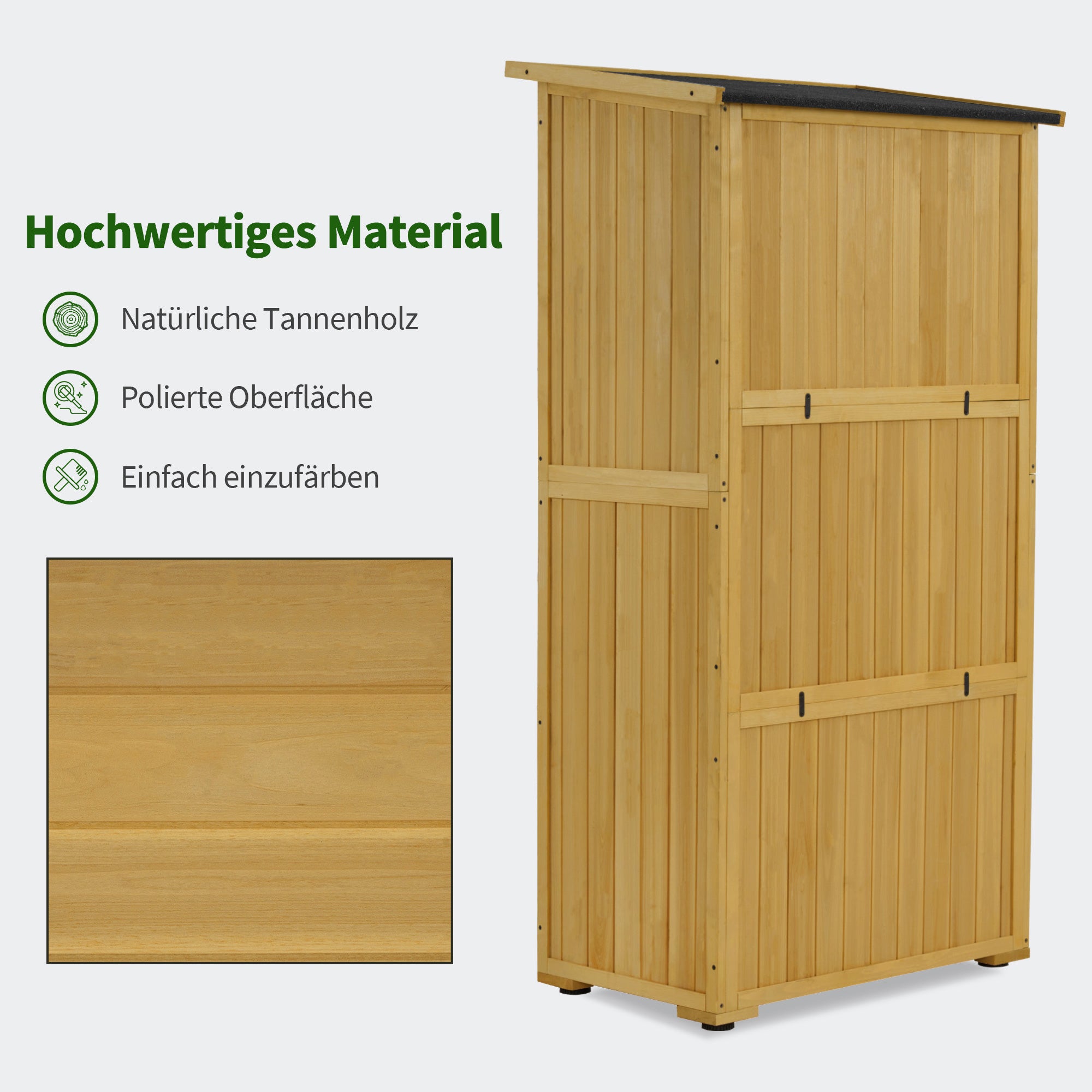 Tuinkast hout, weerbestendig, tuinhuisje klein, buiten, 55x90x169cm, 0878-F – foto 7