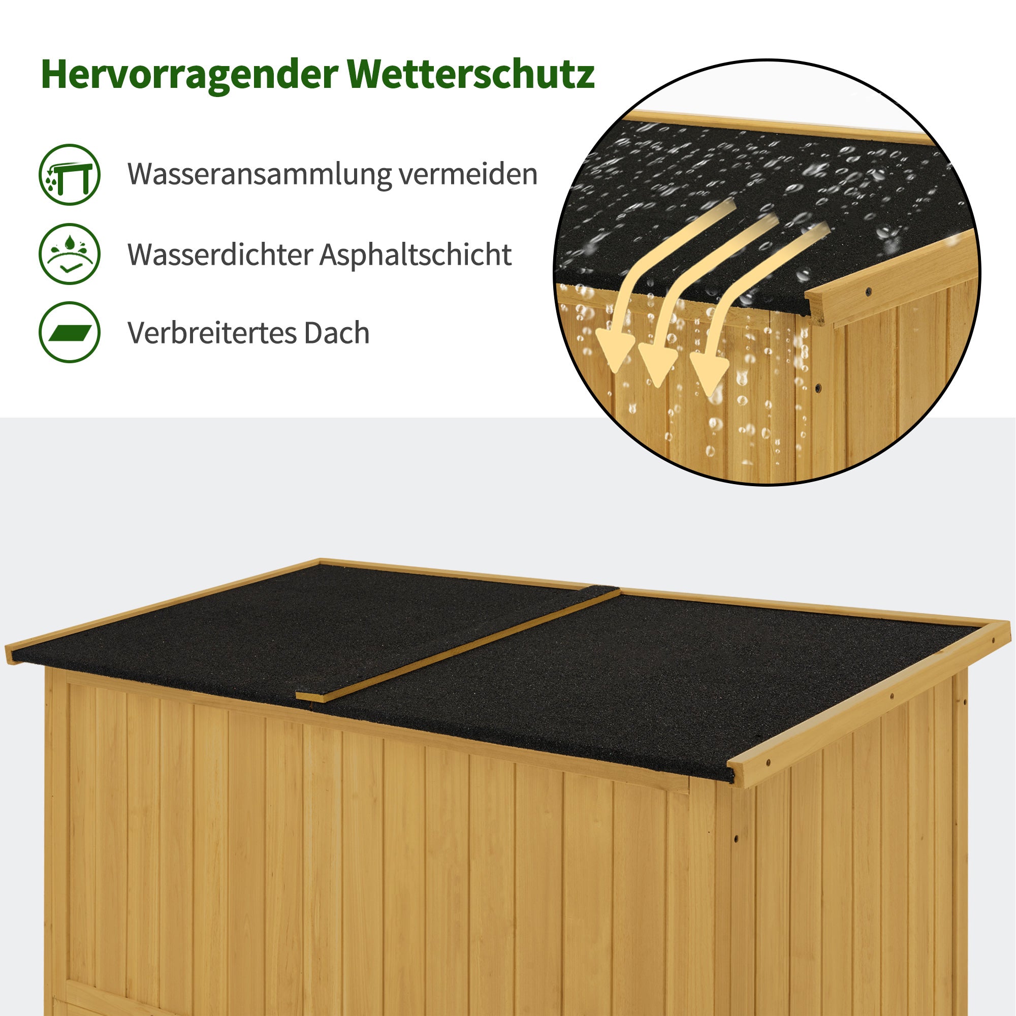 Tuinkast hout, weerbestendig, tuinhuisje klein, buiten, 59x127x168 cm, 0912-F – foto 4
