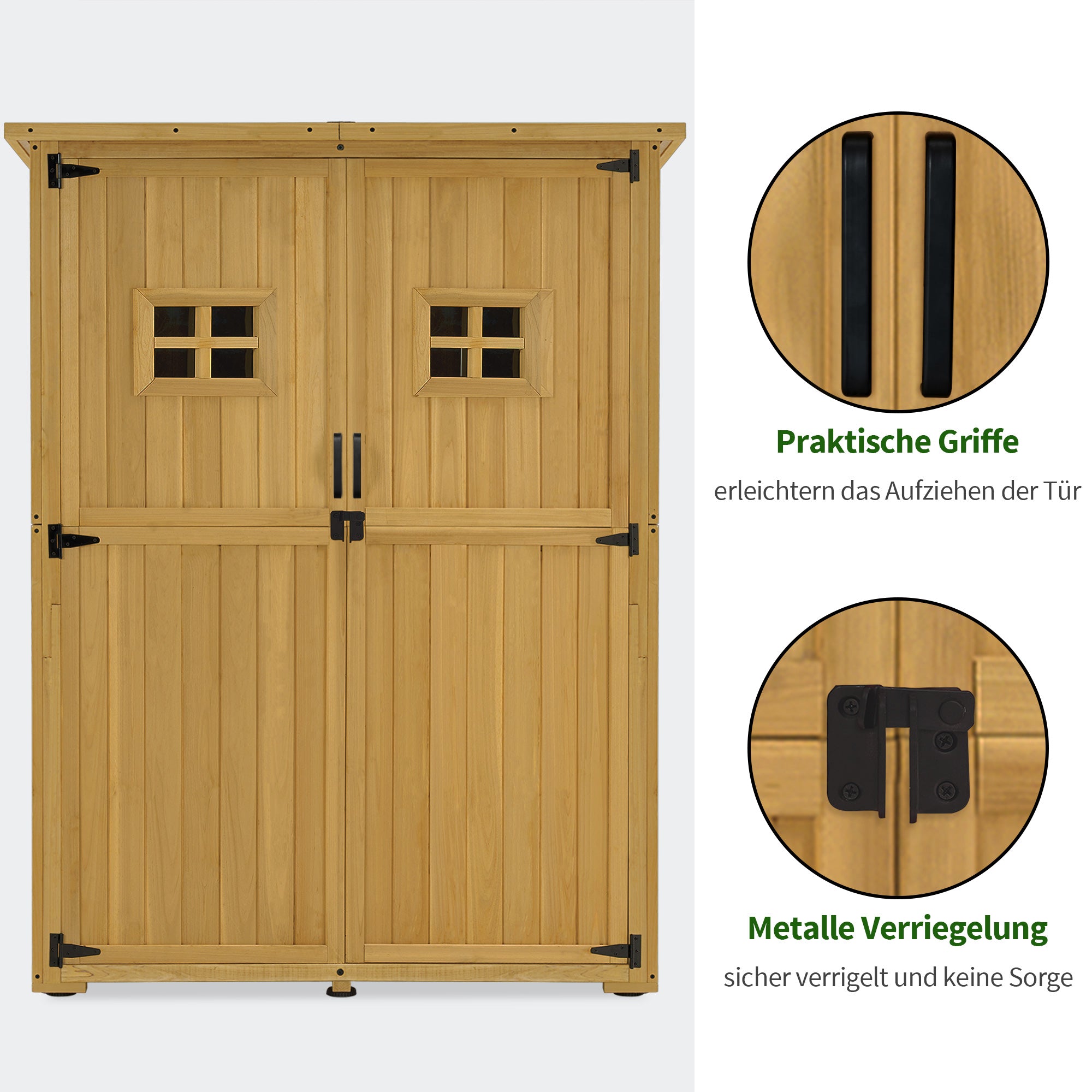 Tuinkast hout, weerbestendig, tuinhuisje klein, buiten, 59x127x168 cm, 0912-F – foto 6