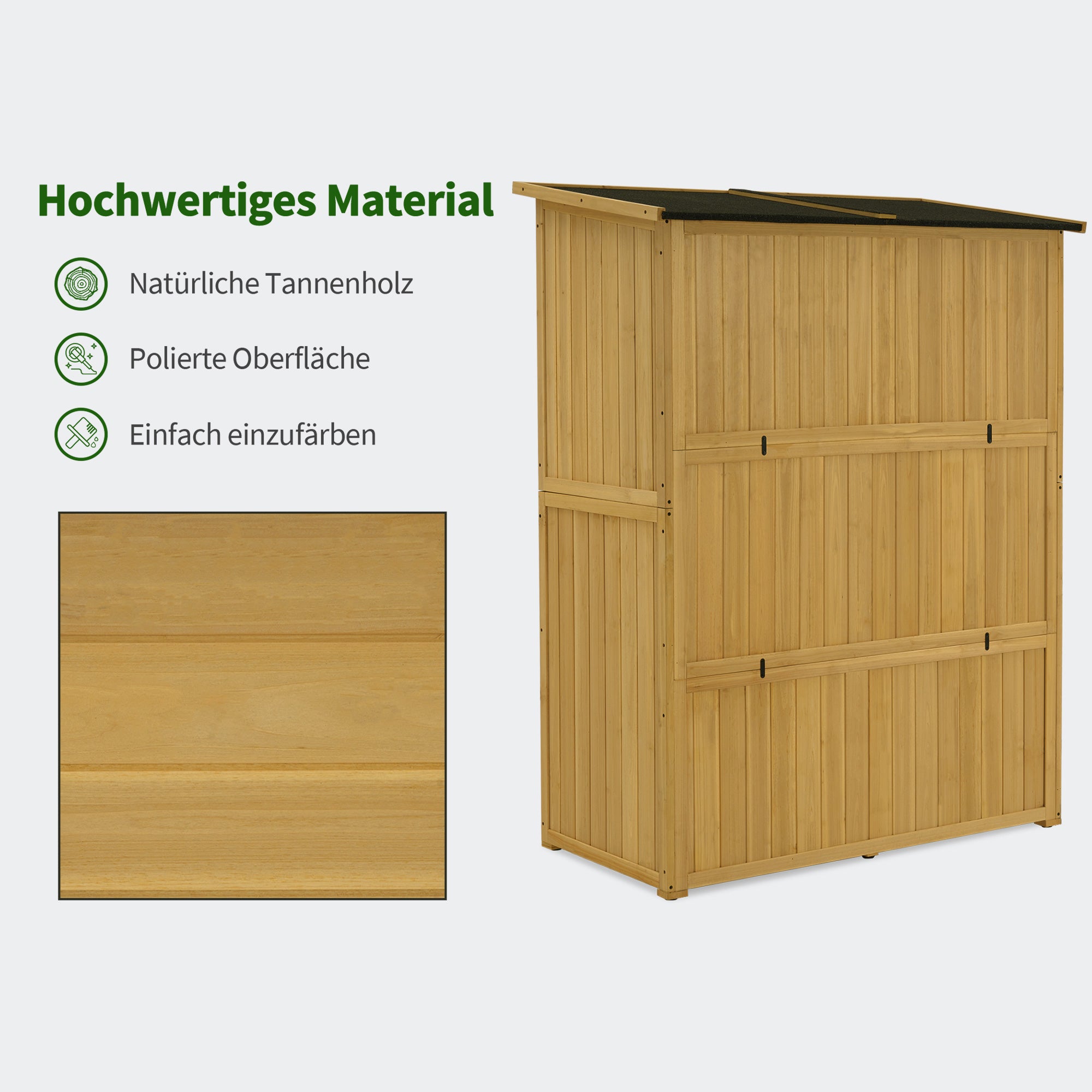 Tuinkast hout, weerbestendig, tuinhuisje klein, buiten, 59x127x168 cm, 0912-F – foto 7