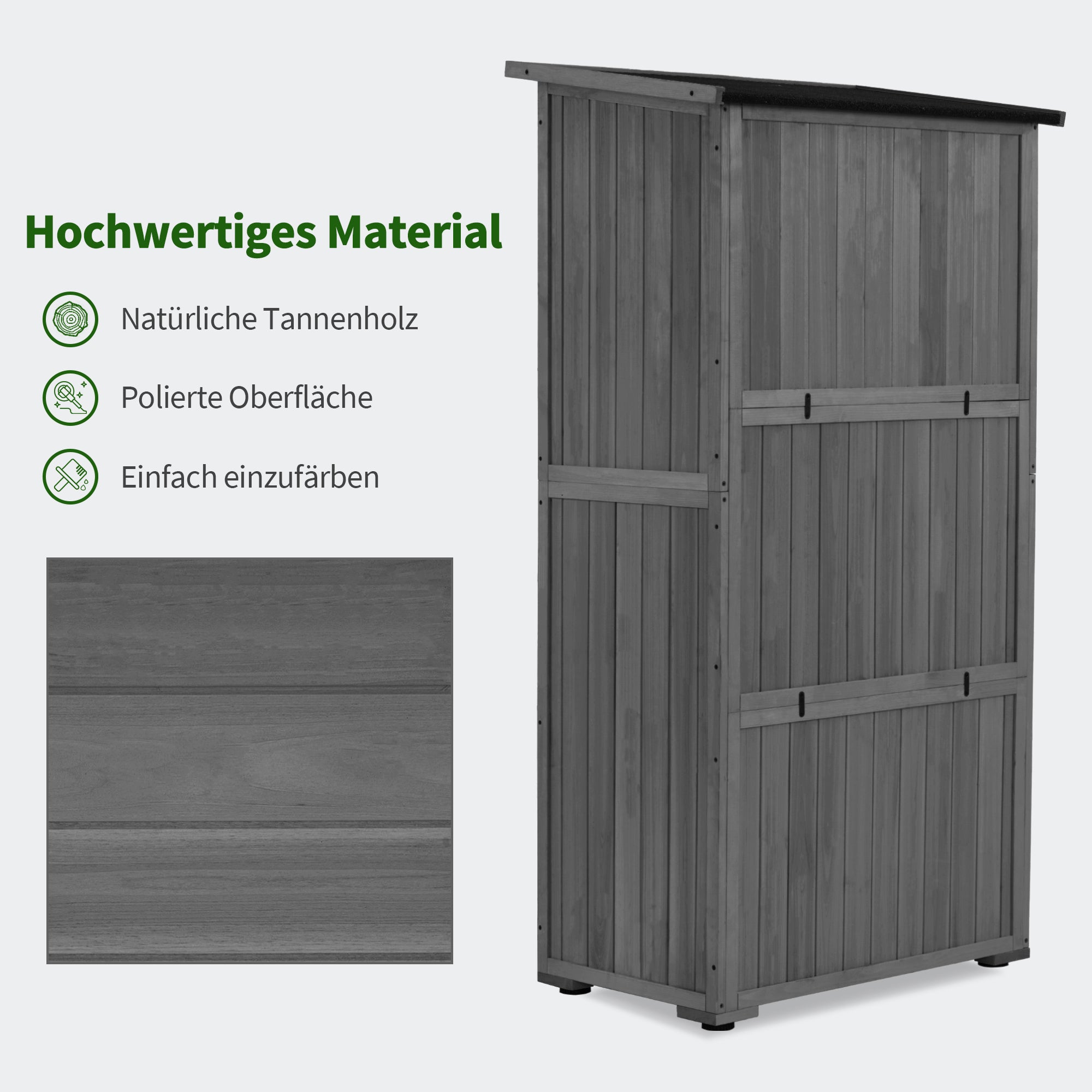 tuinkast hout, weerbestendig, buiten opslagruimte voor balkon & terras, 90×55×169cm, 0878 – foto 13