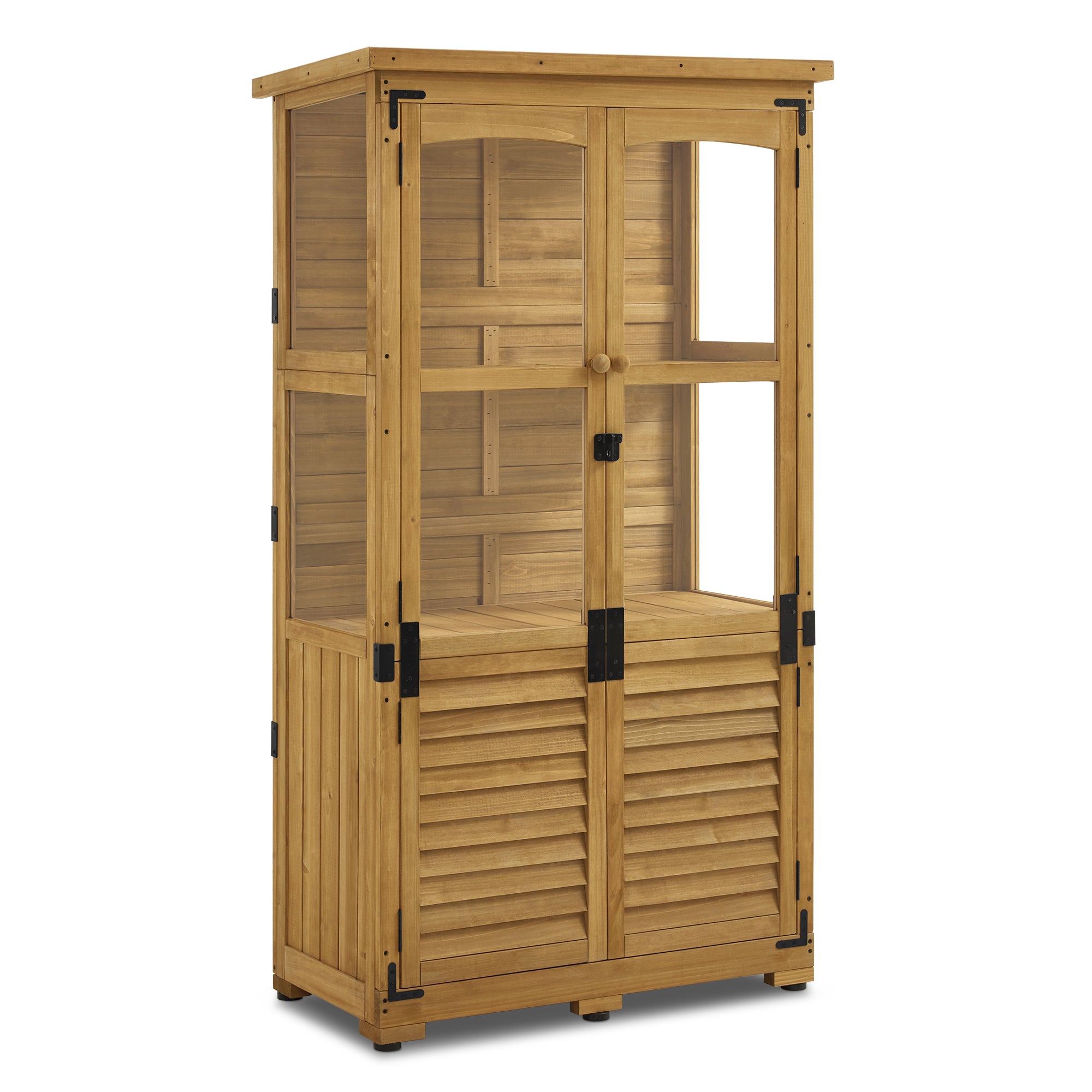 Houten Tuinkast Weerbestendig, Klein Tuinhuisje Outdoor, 87x46x160 cm, 0120 – foto 1