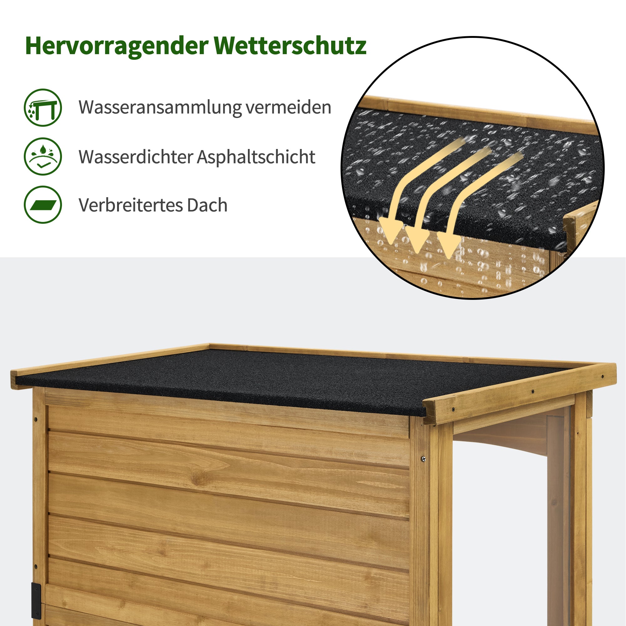 Houten Tuinkast Weerbestendig, Klein Tuinhuisje Outdoor, 87x46x160 cm, 0120 – foto 5