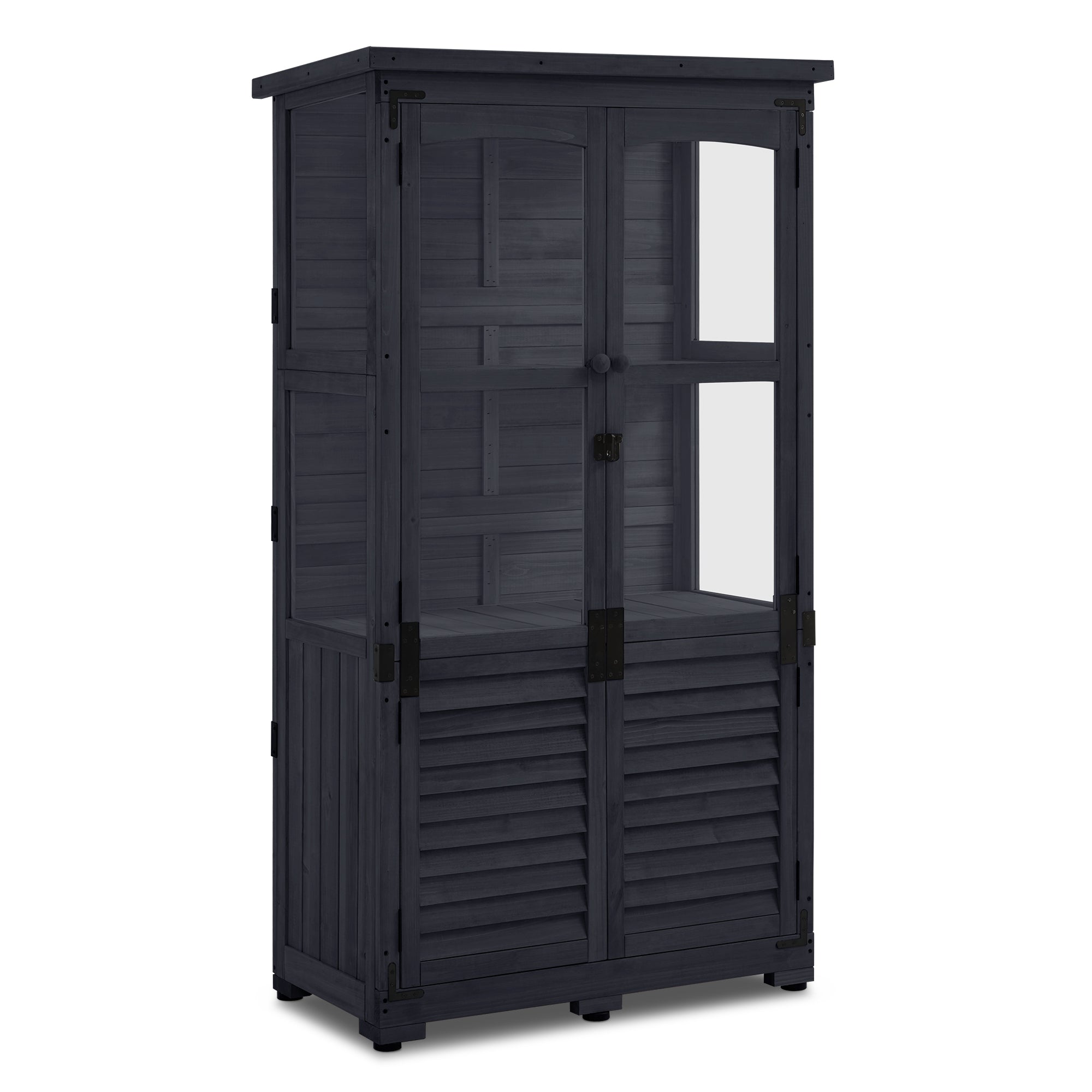 Houten Tuinkast Weerbestendig, Klein Tuinhuisje Outdoor, 87x46x160 cm, 0120 – foto 7