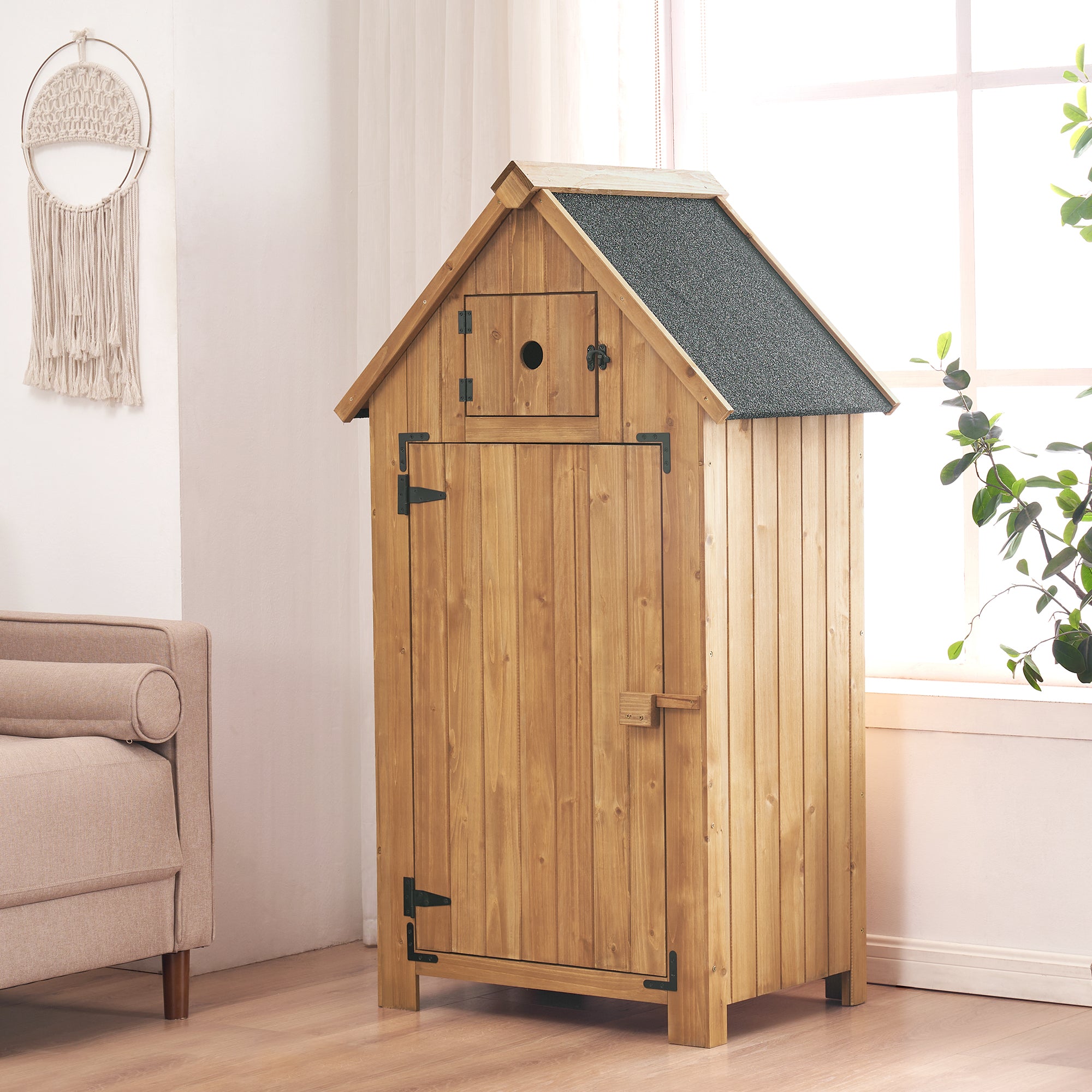 Houten Tuinkast Klein, Outdoor Tuinhuisje, weerbestendig, voor balkon & terras – foto 2