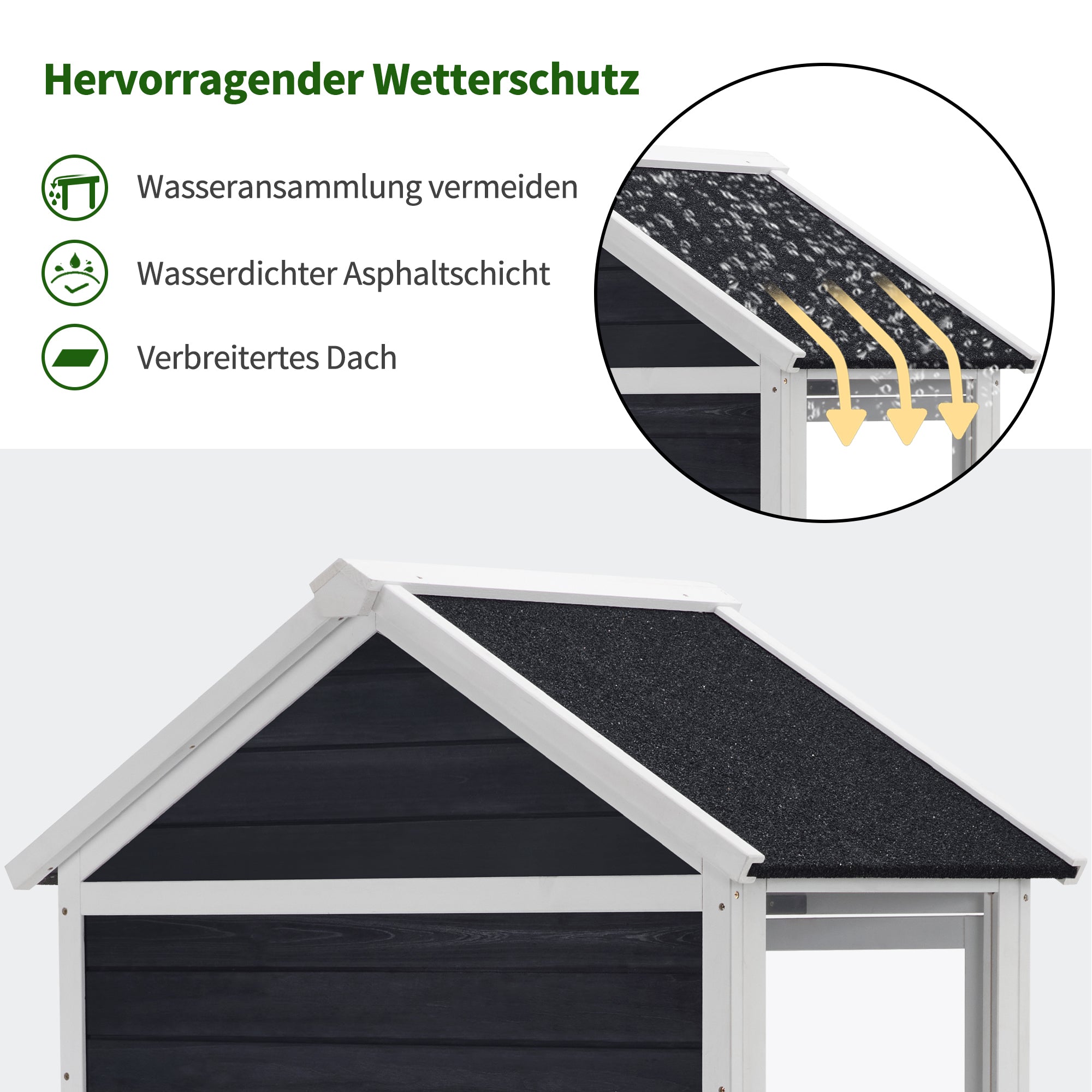Kleine Houten Tuinkast, Weerbestendig Tuinhuisje voor Balkon & Terras – foto 14
