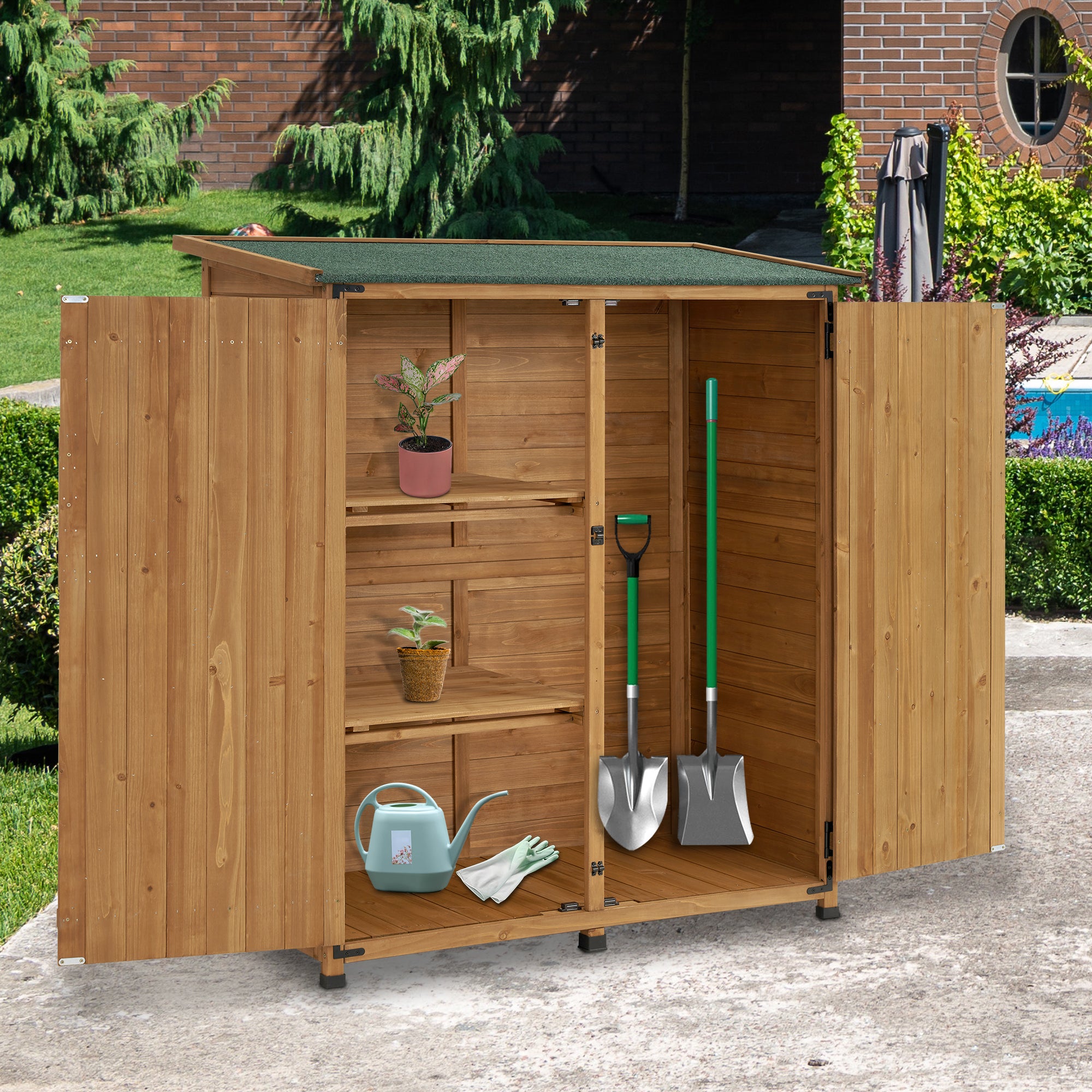 Houten Gartenschrank, weerbestendig, klein tuinhuisje, voor buiten, balkon & terras – foto 2