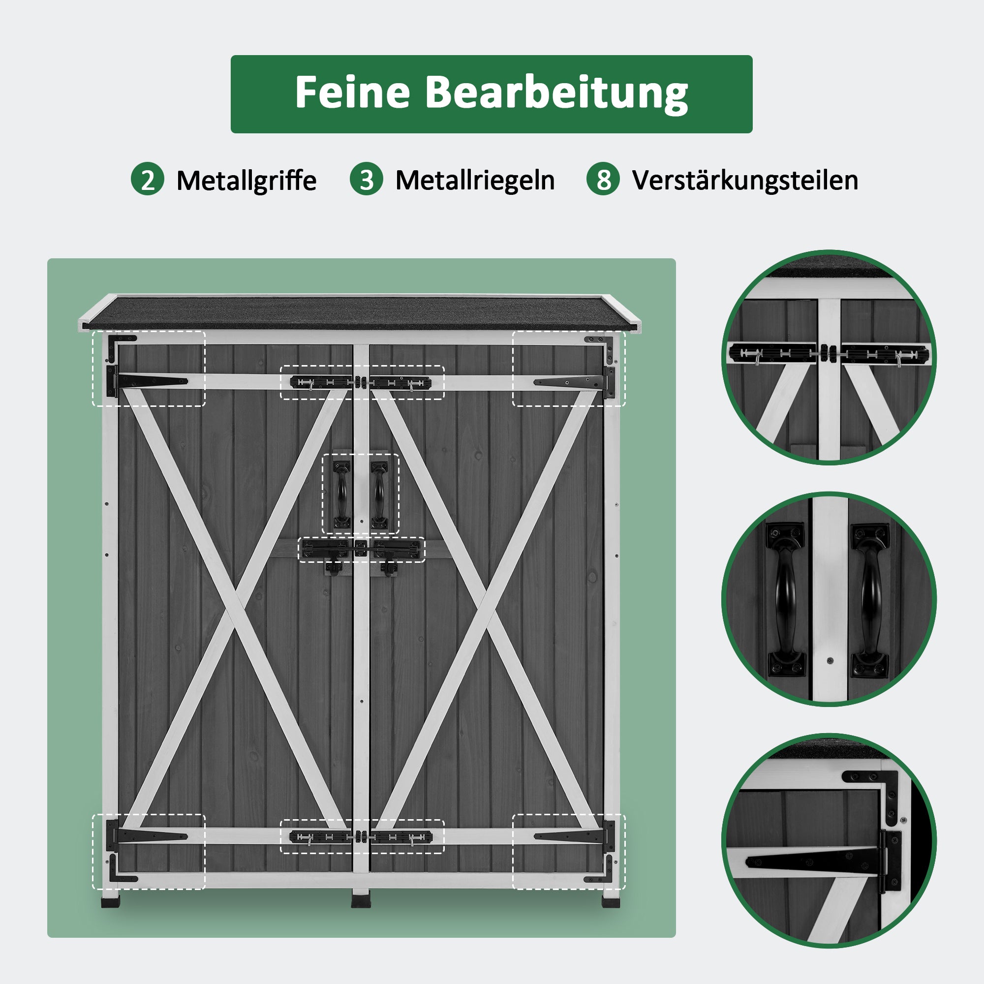 Houten Gartenschrank, weerbestendig, klein tuinhuisje, voor buiten, balkon & terras – foto 14