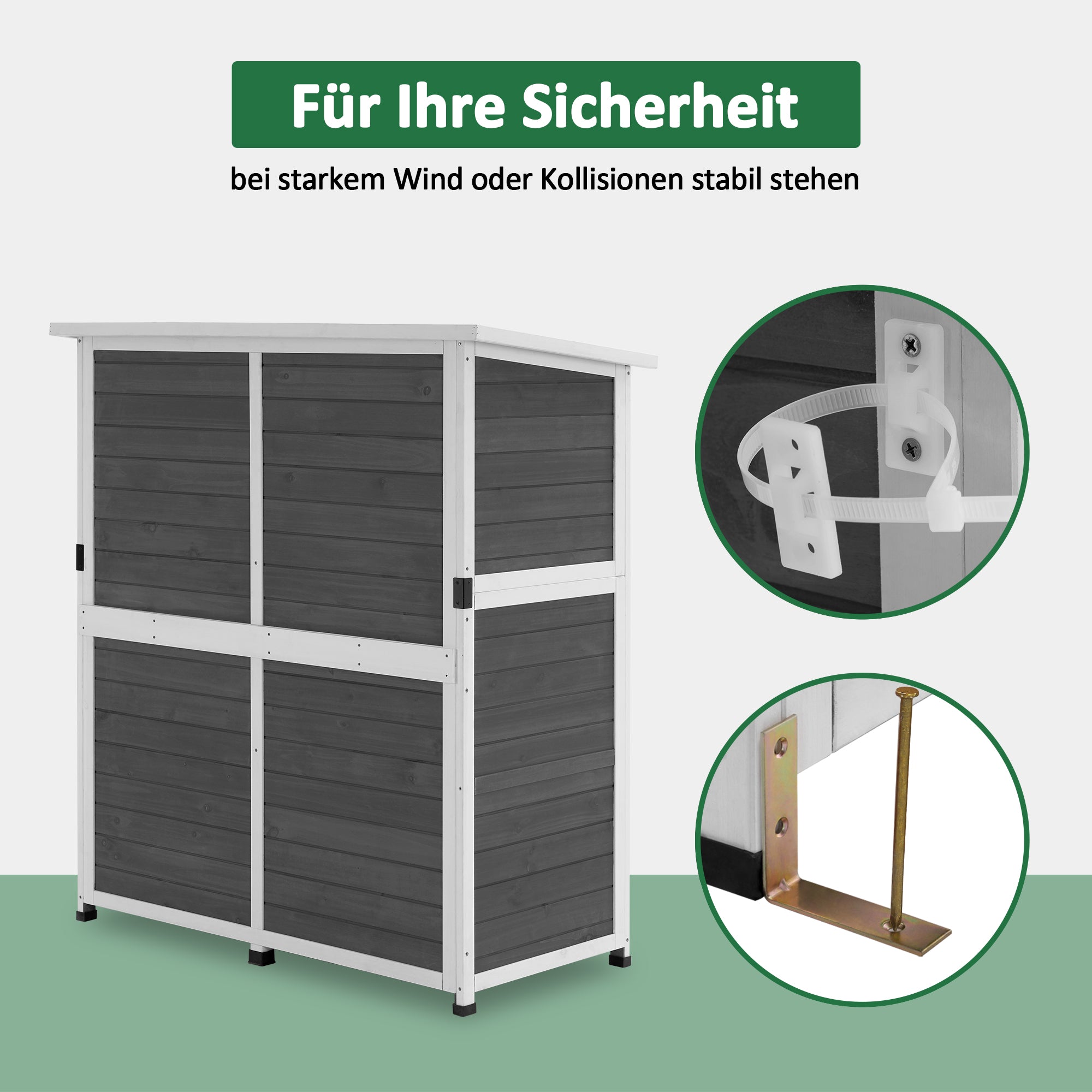 Houten Gartenschrank, weerbestendig, klein tuinhuisje, voor buiten, balkon & terras – foto 15