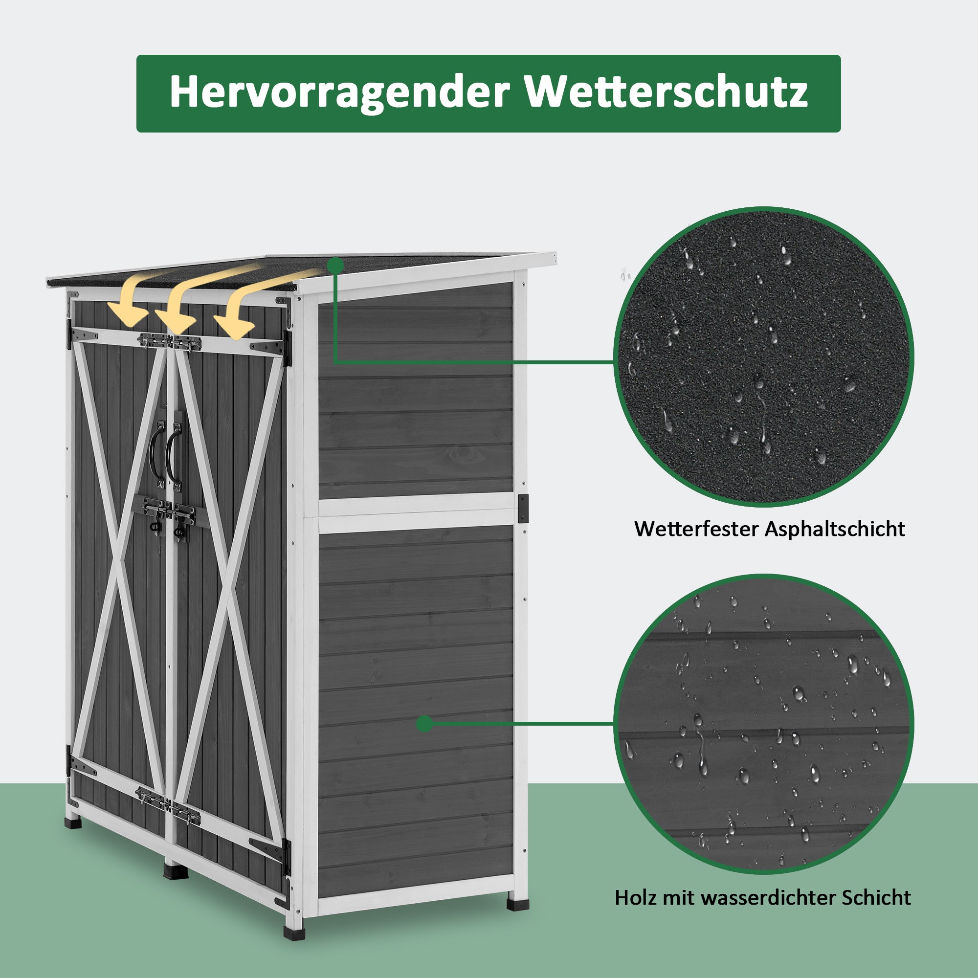 Houten Gartenschrank, weerbestendig, klein tuinhuisje, voor buiten, balkon & terras – foto 16