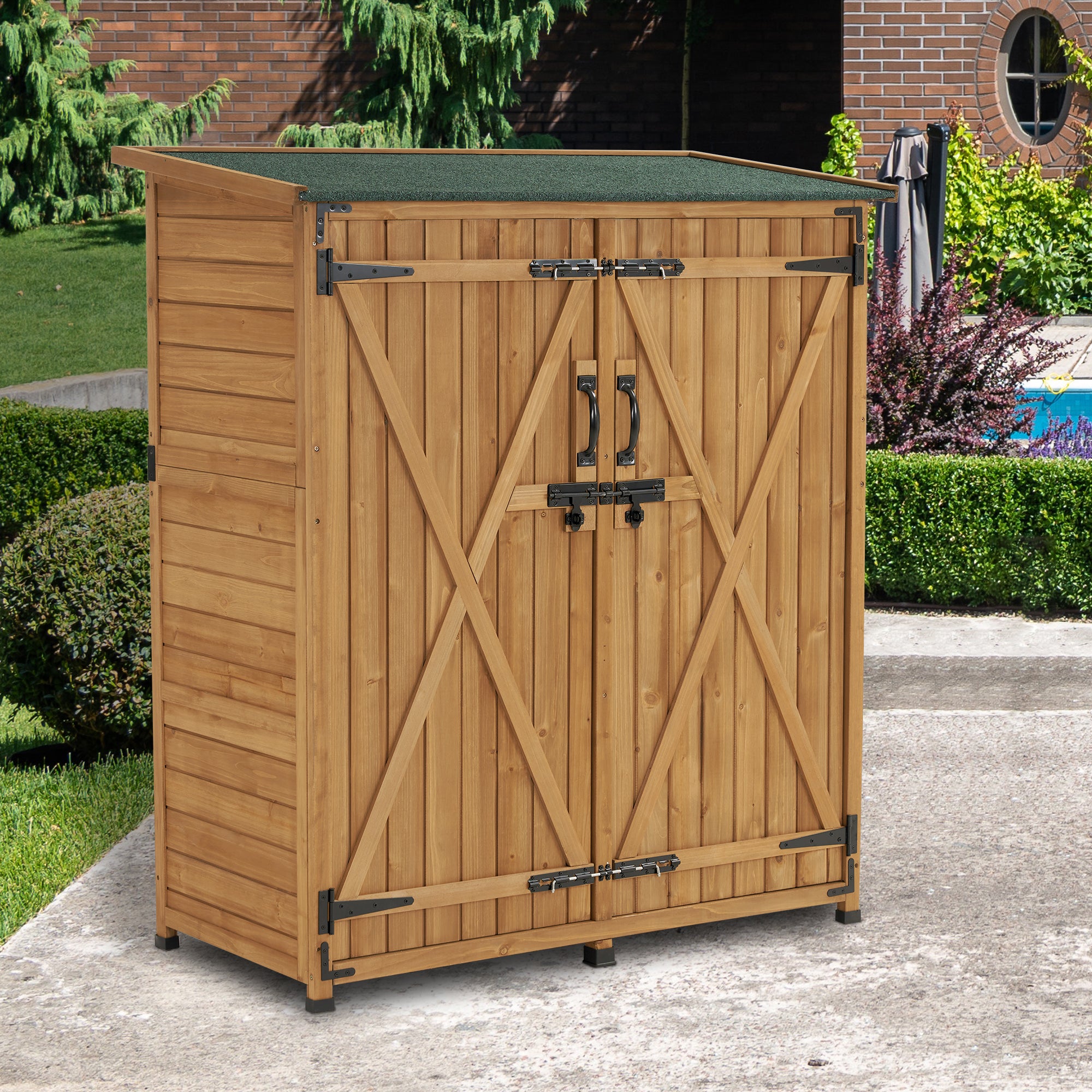 Houten Gartenschrank, weerbestendig, klein tuinhuisje, voor buiten, balkon & terras – foto 3