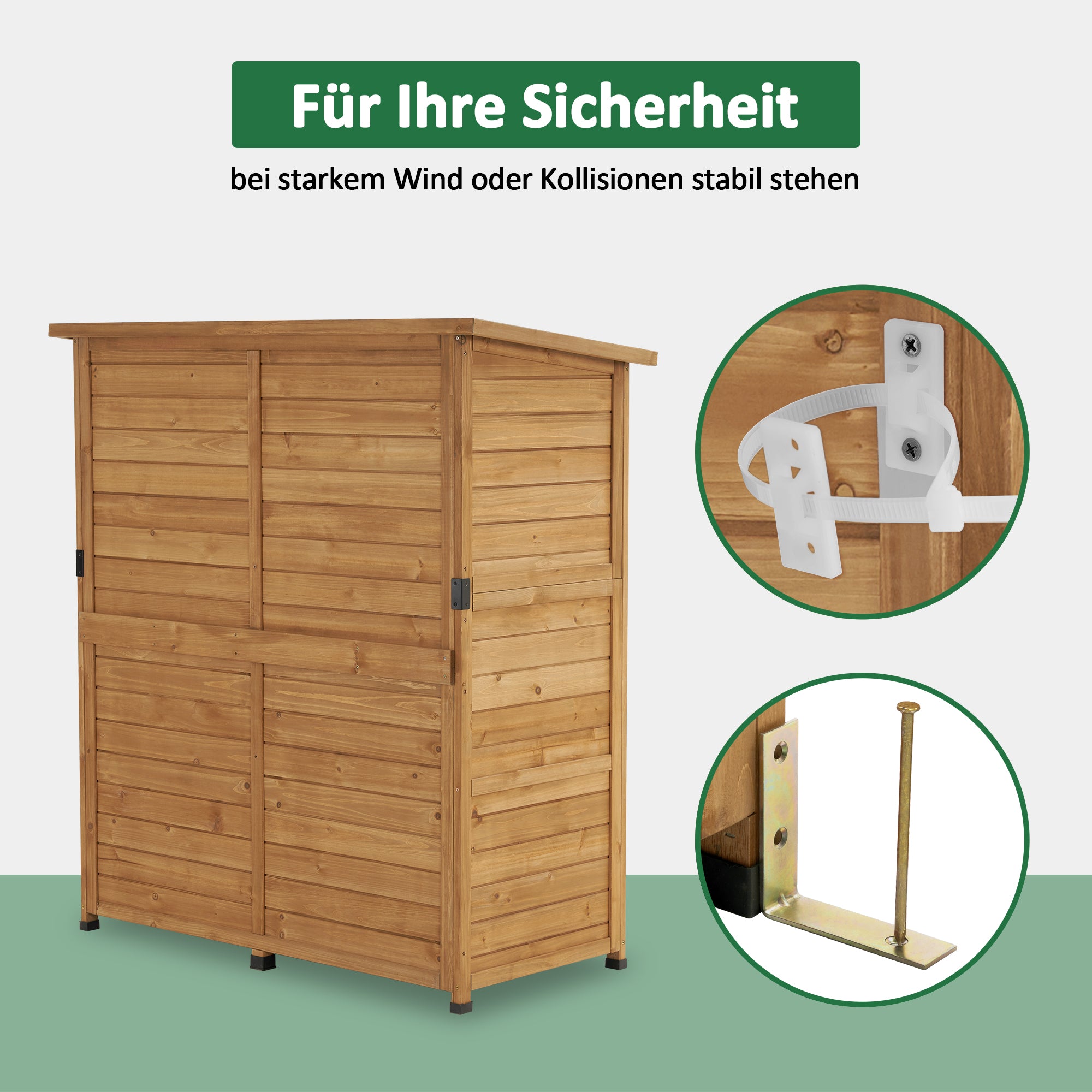 Houten Gartenschrank, weerbestendig, klein tuinhuisje, voor buiten, balkon & terras – foto 8