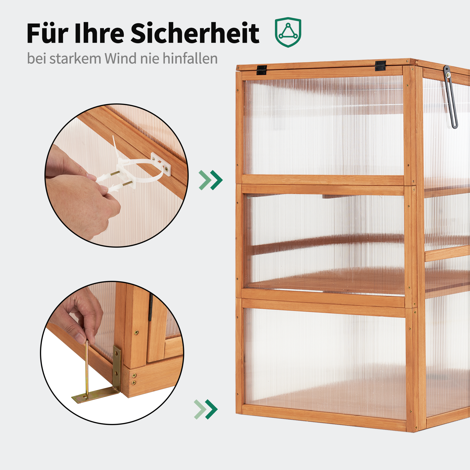 Houten Kweektafel/Koude Bak voor Balkon & Tuin, Klein Kasje voor Planten – foto 13