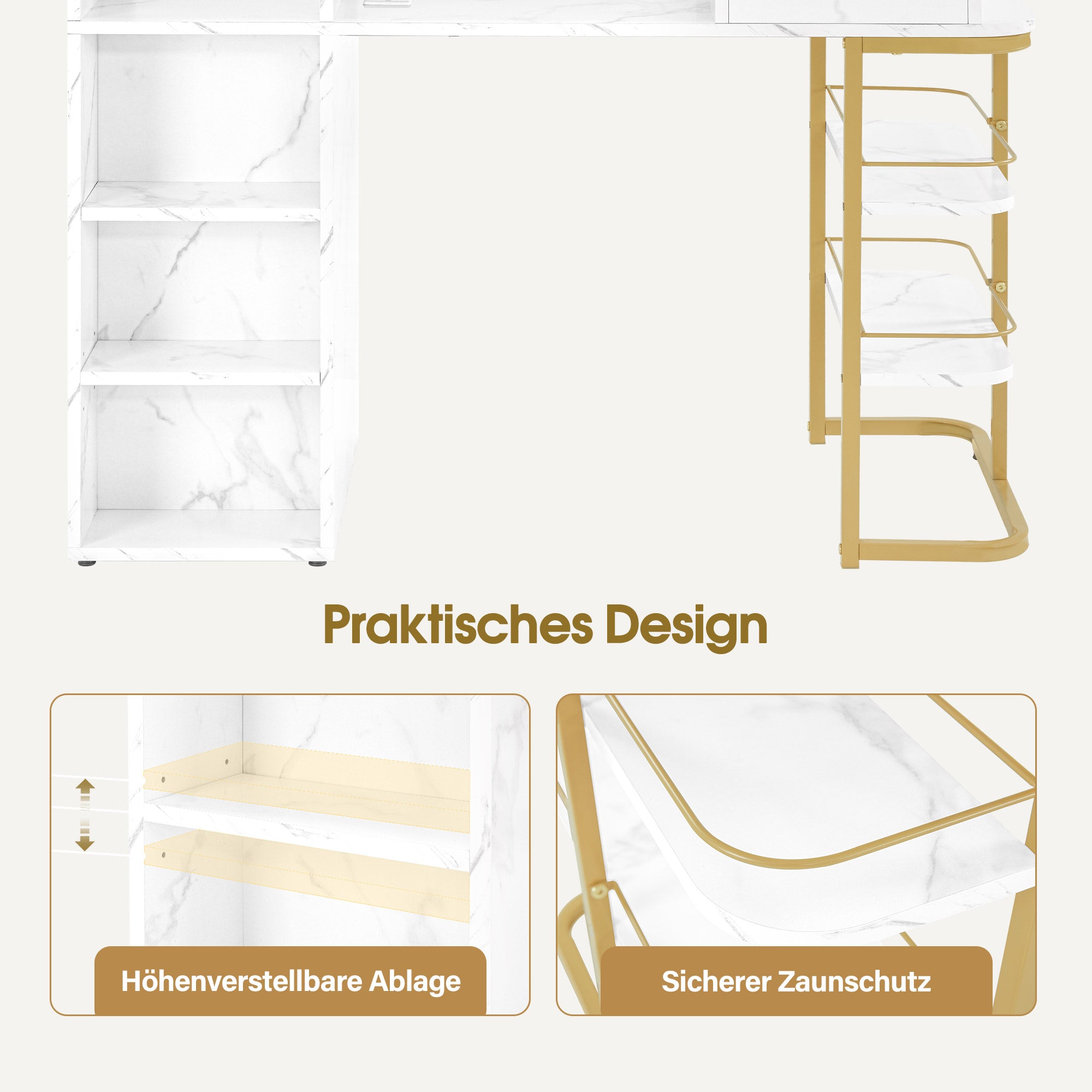 Manicuretafel met afzuiging, 4 lades, 1 rek, 5 opbergvakken, 2464 – foto 7