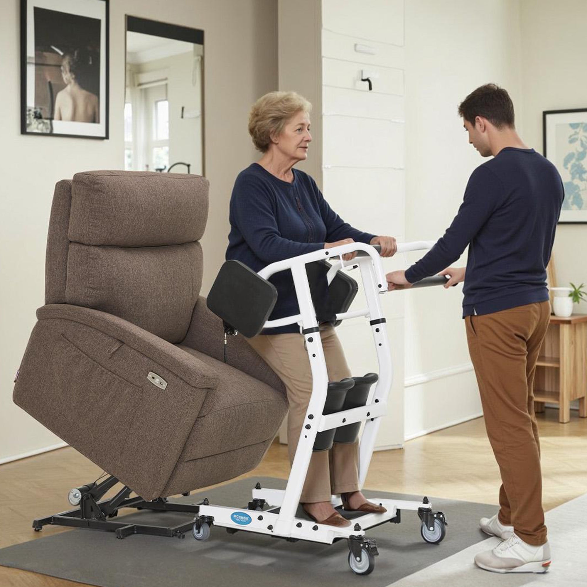 Patiëntenlift Opstahulp Senioren, Transferhulp tot 180KG, 86*64*118 CM – foto 2