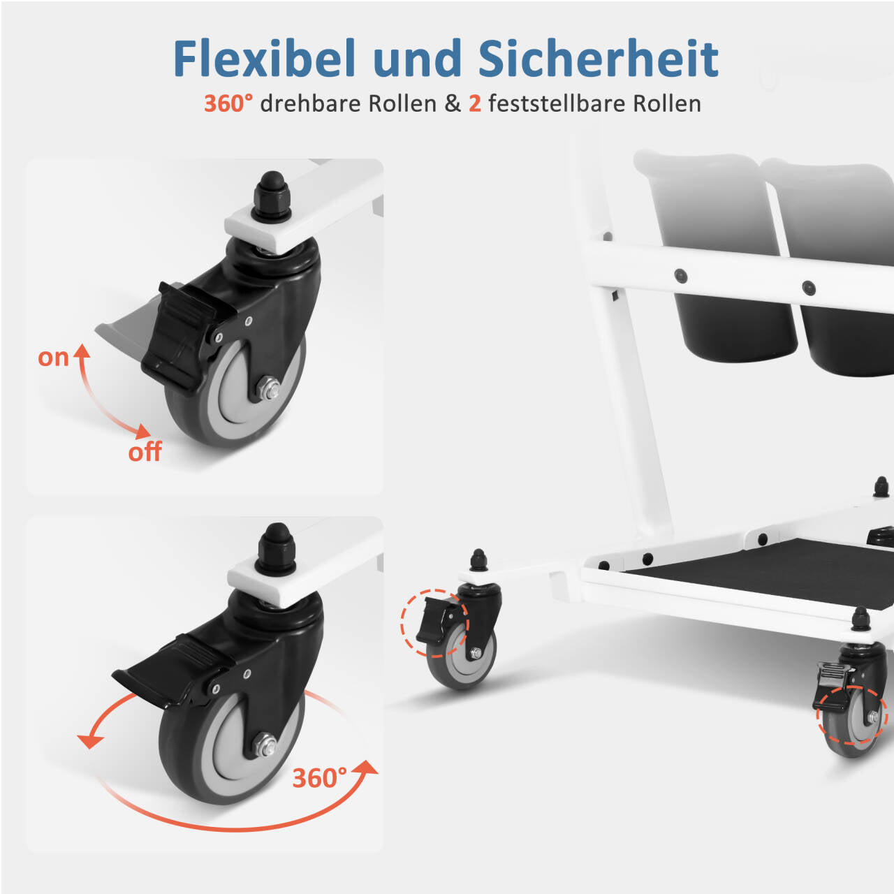 Patiëntenlift Opstahulp Senioren, Transferhulp tot 180KG, 86*64*118 CM – foto 6