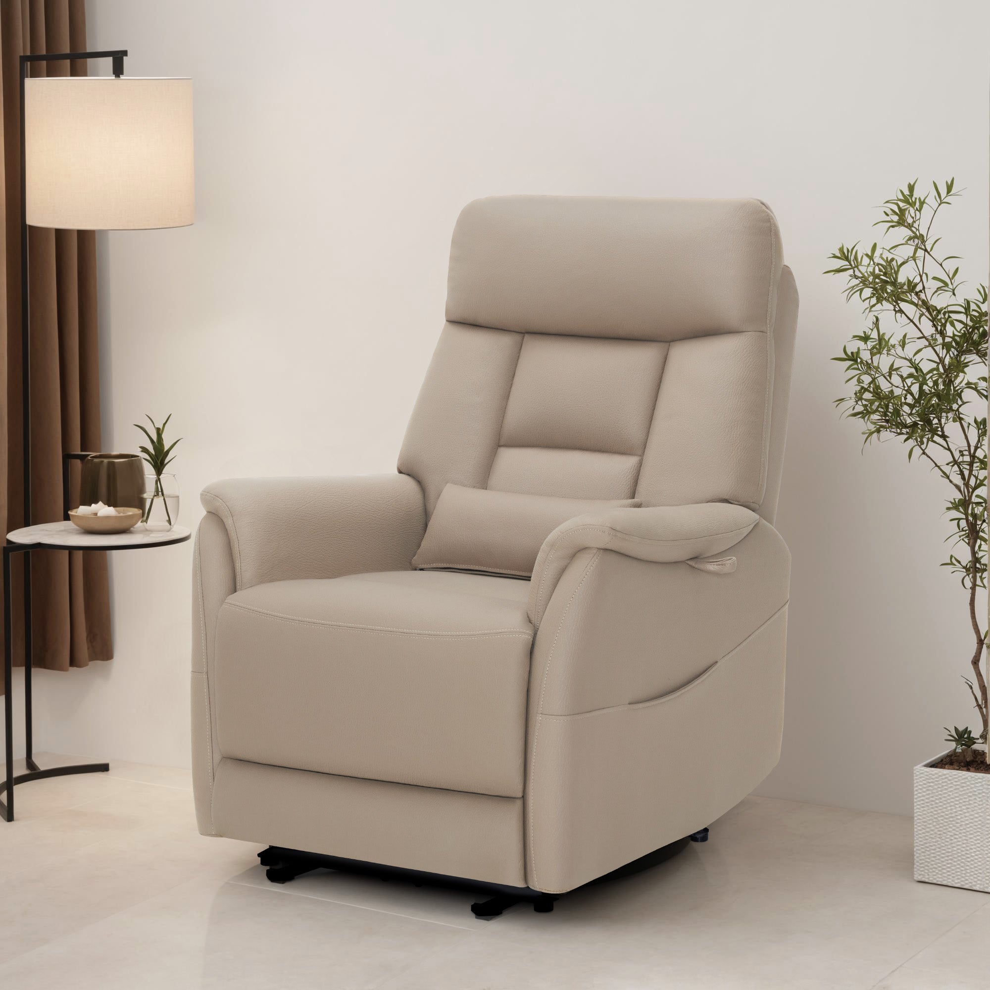 Elektrische relax-/massagestoel, wandnah, USB/Type-C, lendenkussen, 7063 – foto 2