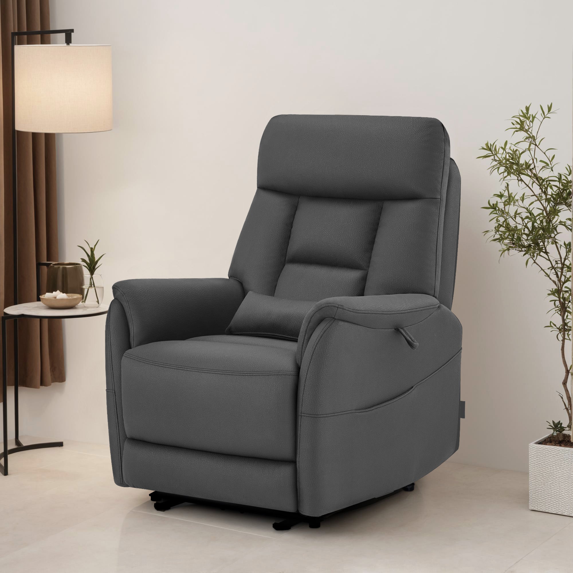 Elektrische relax-/massagestoel, wandnah, USB/Type-C, lendenkussen, 7063 – foto 10