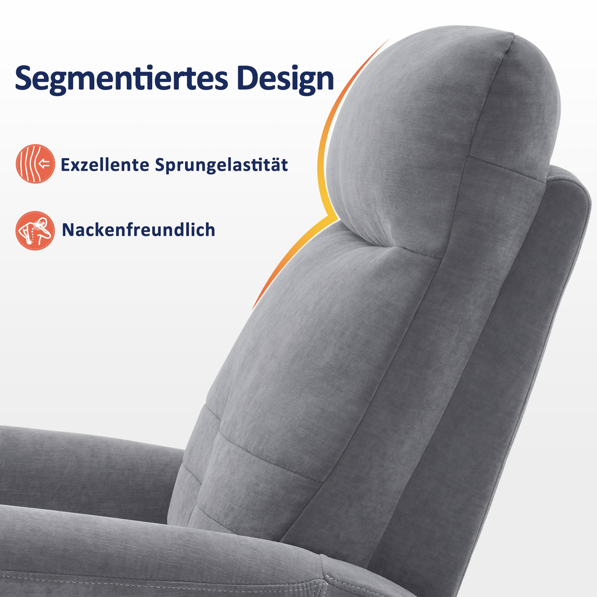 Relaxfauteuil Massagestoel met warmte, TV-stoel met kantel- & draaifunctie, 270° draaibaar – foto 12
