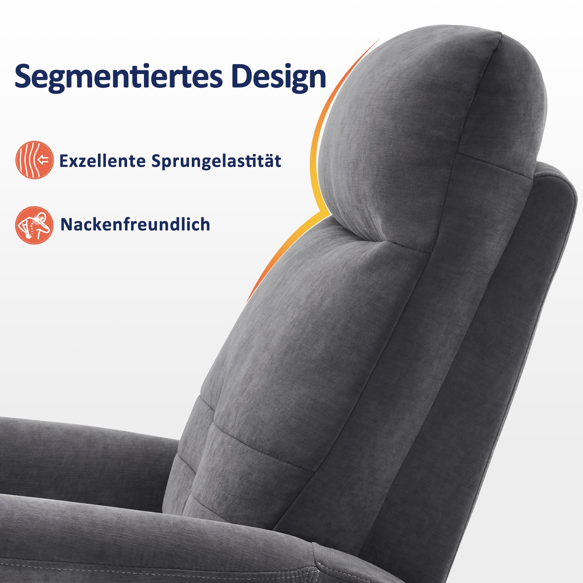 Relaxfauteuil Massagestoel met warmte, TV-stoel met kantel- & draaifunctie, 270° draaibaar – foto 5