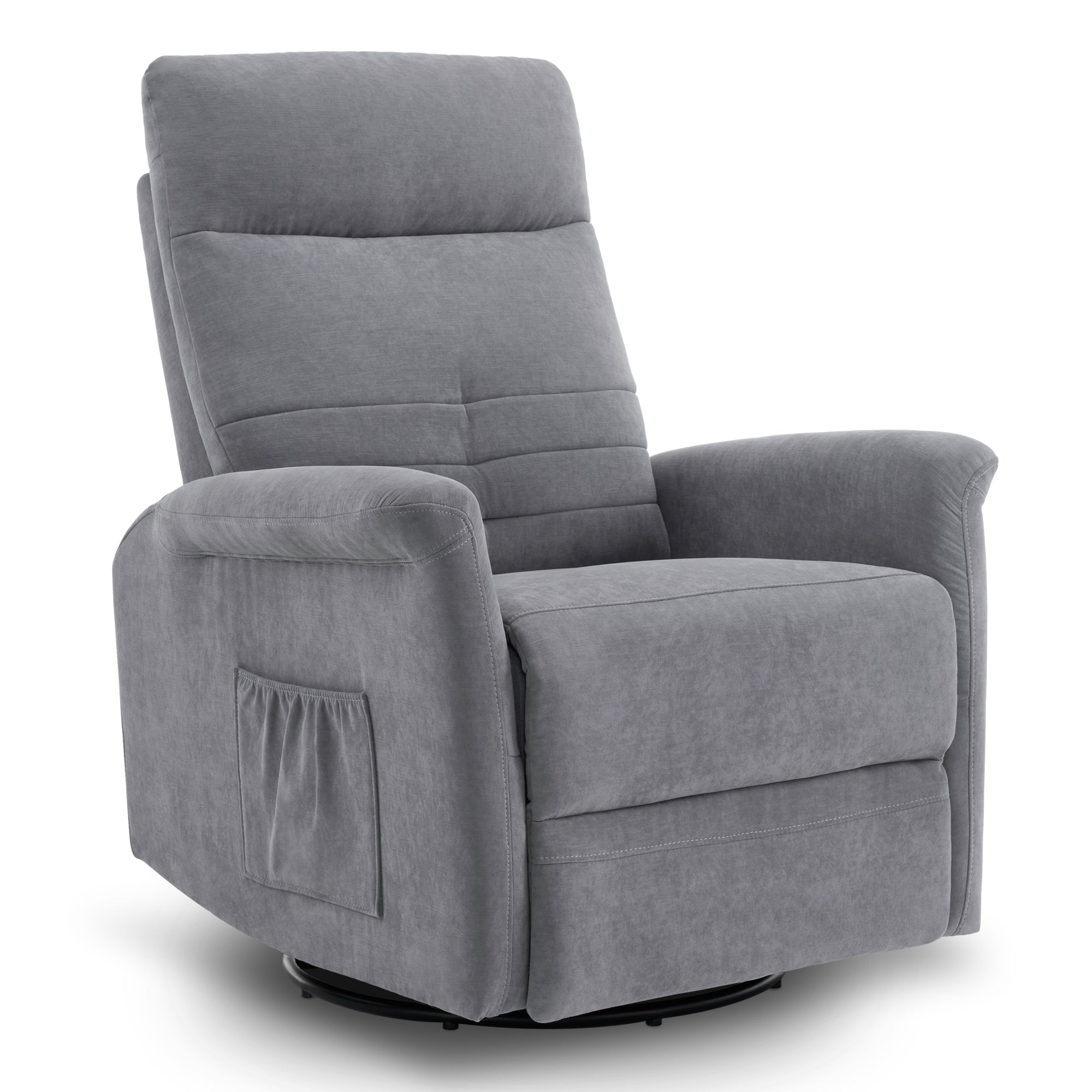 relaxfauteuil TV-fauteuil met handmatige ligfunctie, schommel- & draaifunctie, 360° draaibaar, woon-/slaapkamer, 7011 – foto 1