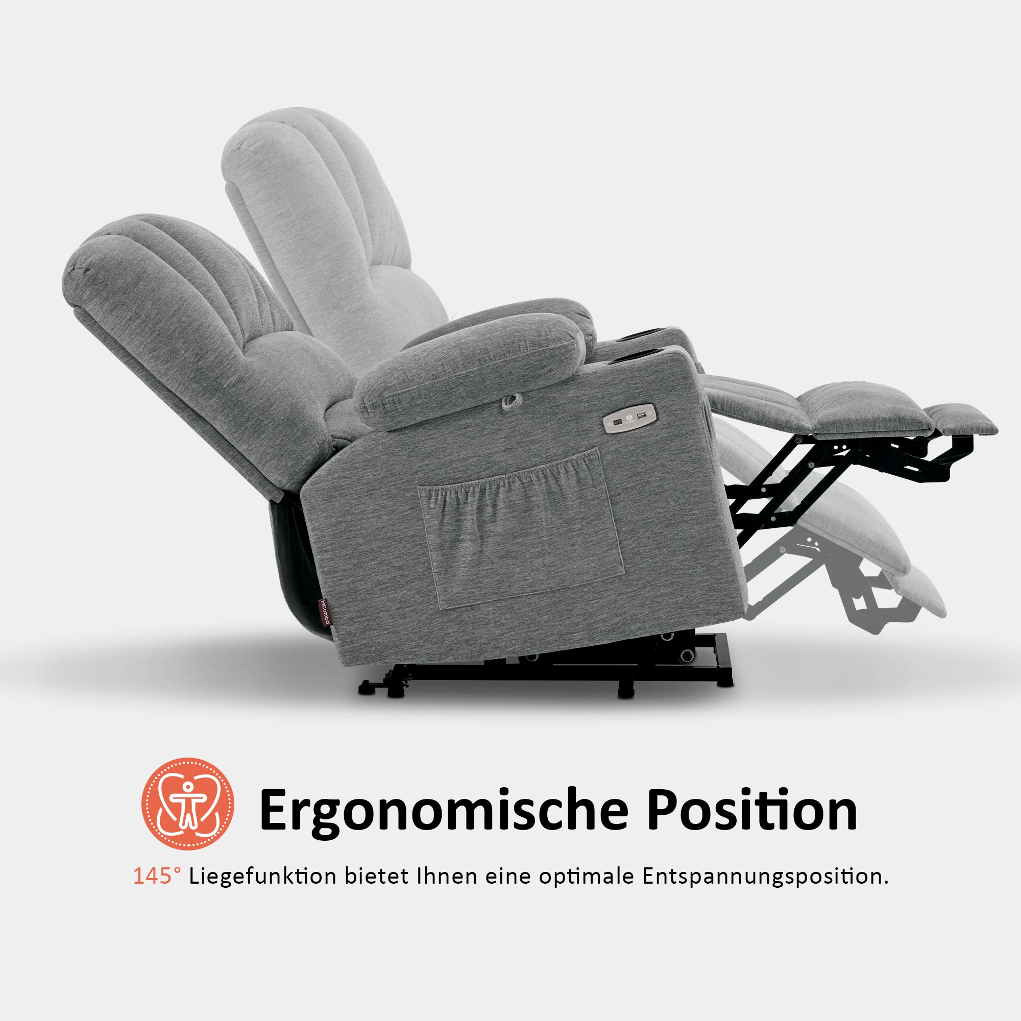 Elektrische Relaxfauteuil met Opstahulp & Massage, USB, voor Ouderen – foto 14