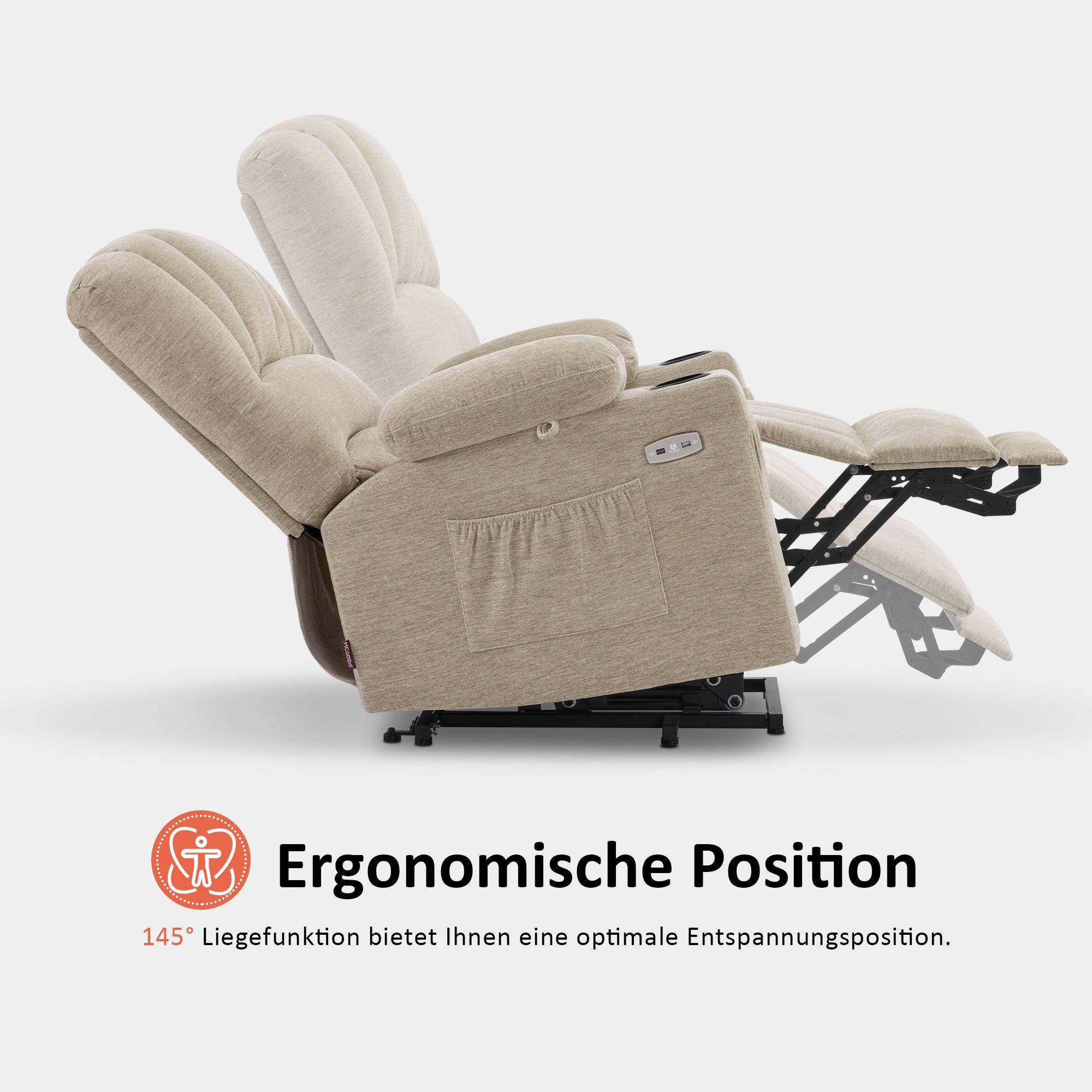 Elektrische Relaxfauteuil met Opstahulp & Massage, USB, voor Ouderen – foto 21