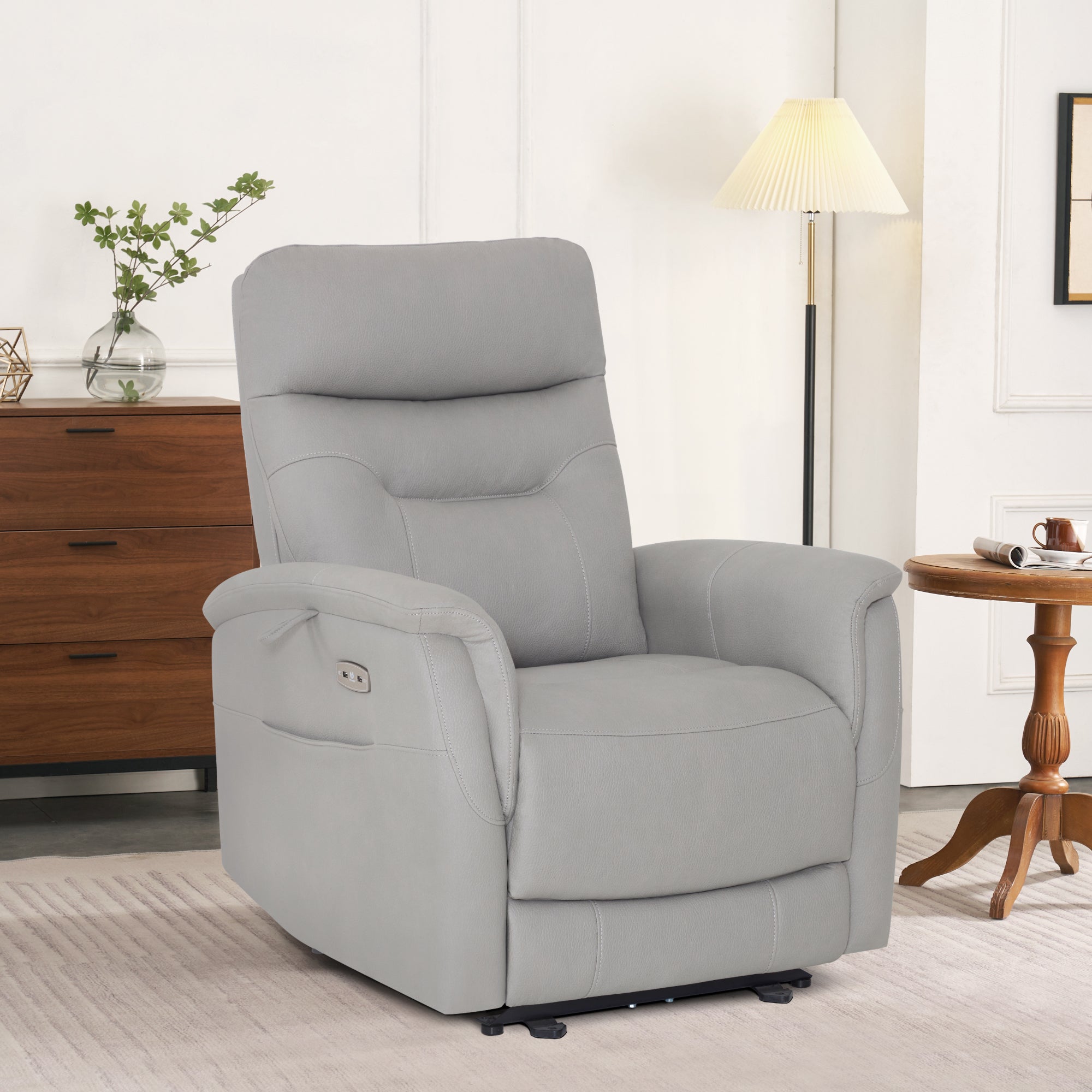 Elektrisch verstelbare relaxfauteuil, TV-stoel met USB & zijvak, 7077 – foto 7