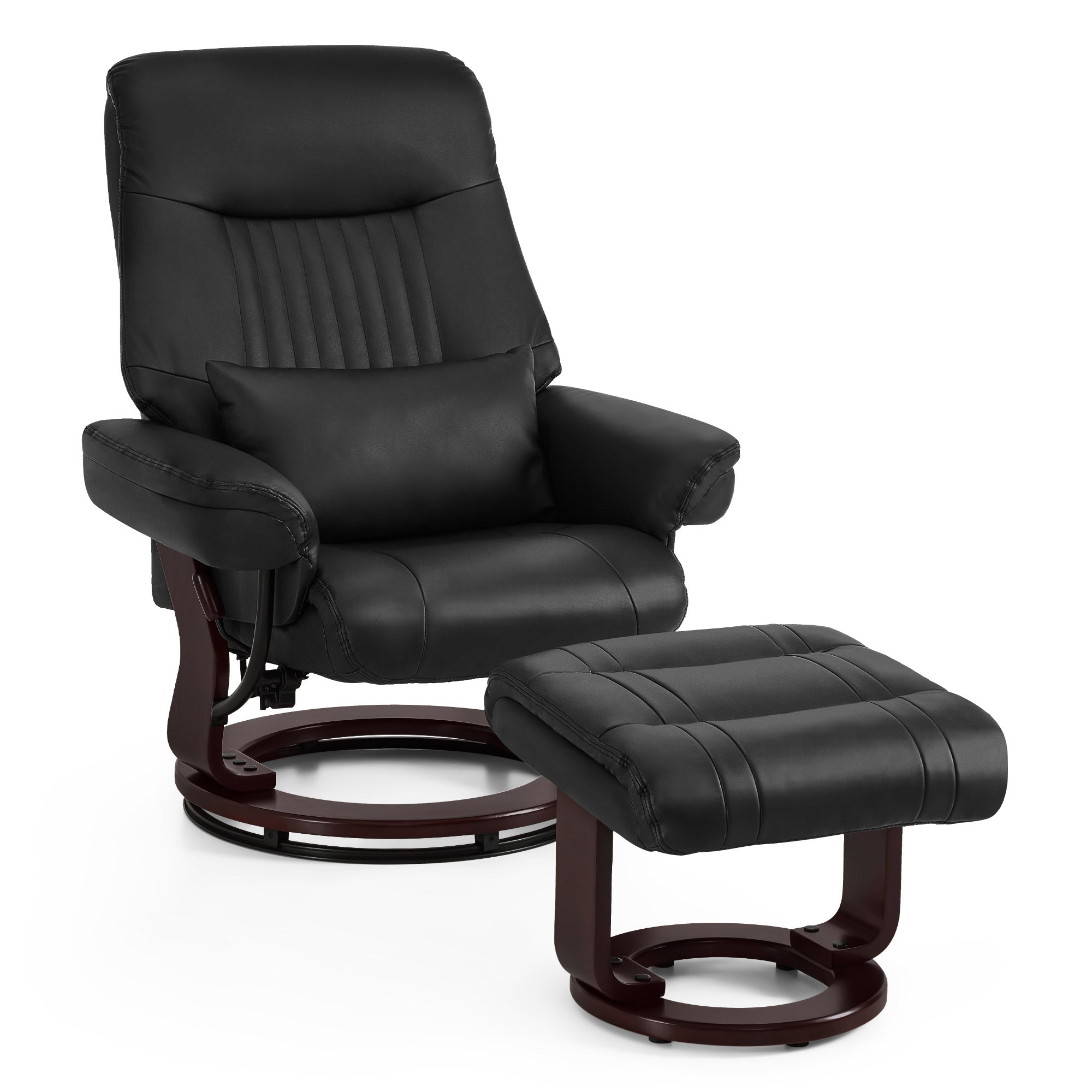 Relaxfauteuil met Hocker - 360° Draaibaar, Kussen & Zaktas, tot 120 kg (9035) – foto 8