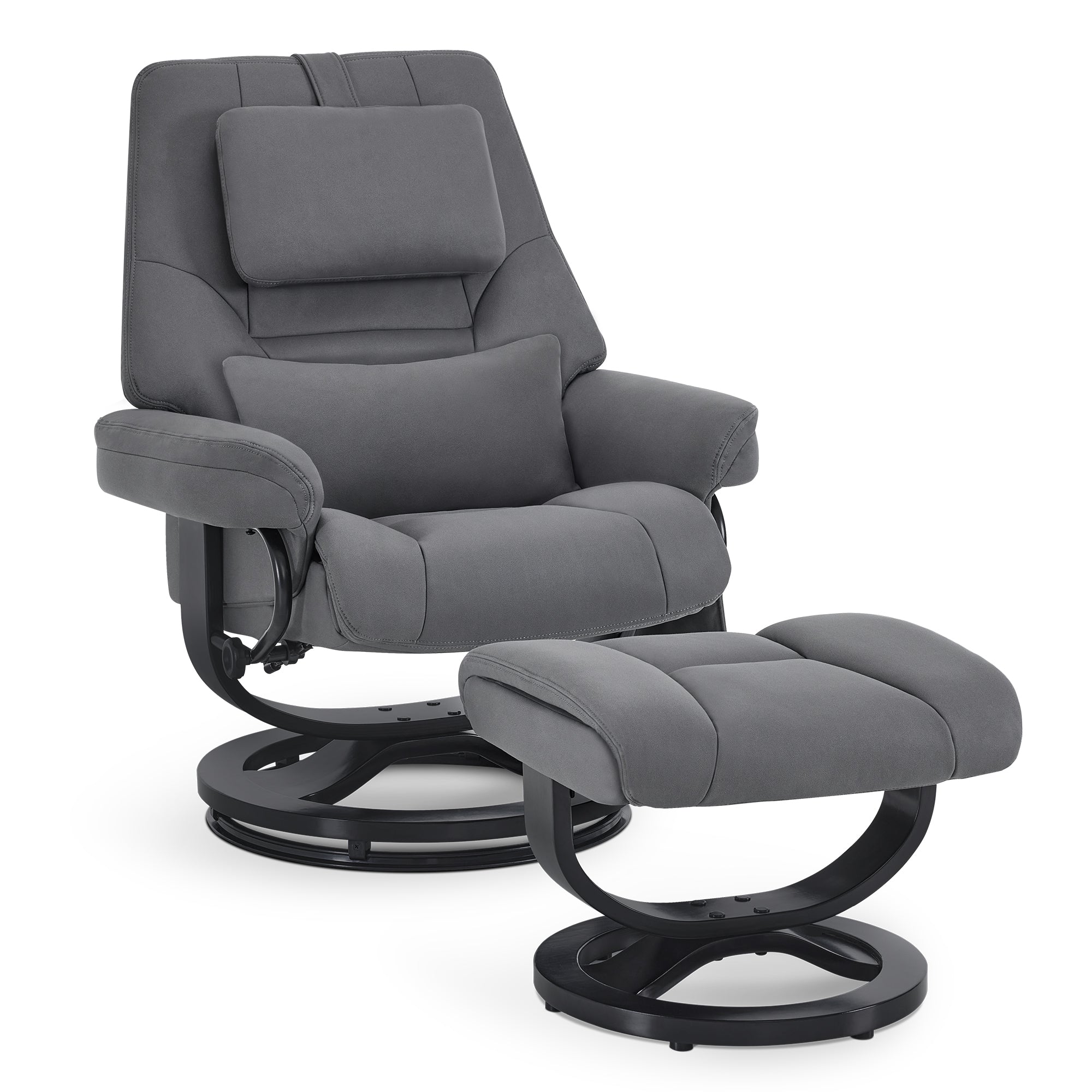 Relaxfauteuil met Hocker - 360° Draaibaar, Verstelbaar Kussen & Zaktas (9046) – foto 1