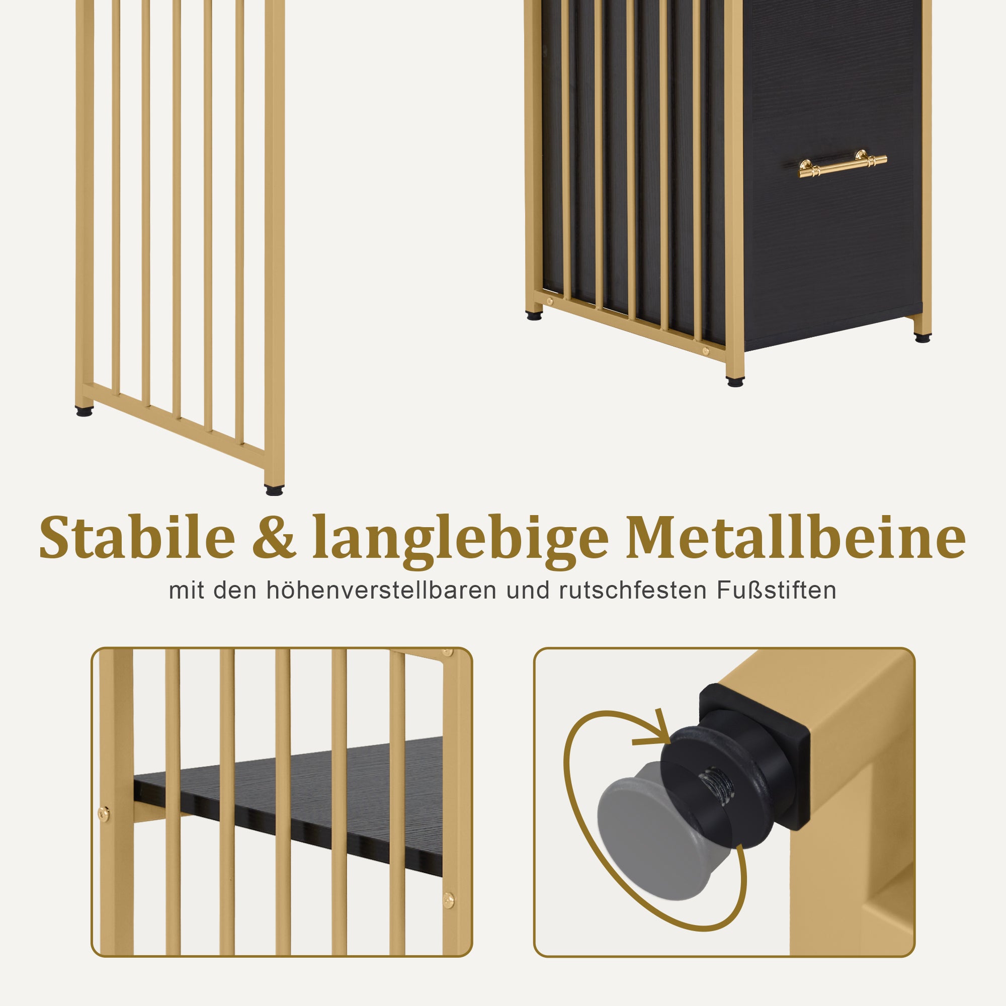 Bureau met 3 lades, Nageltafel van hout & metaal, Kaptafel & Computertafel – foto 15