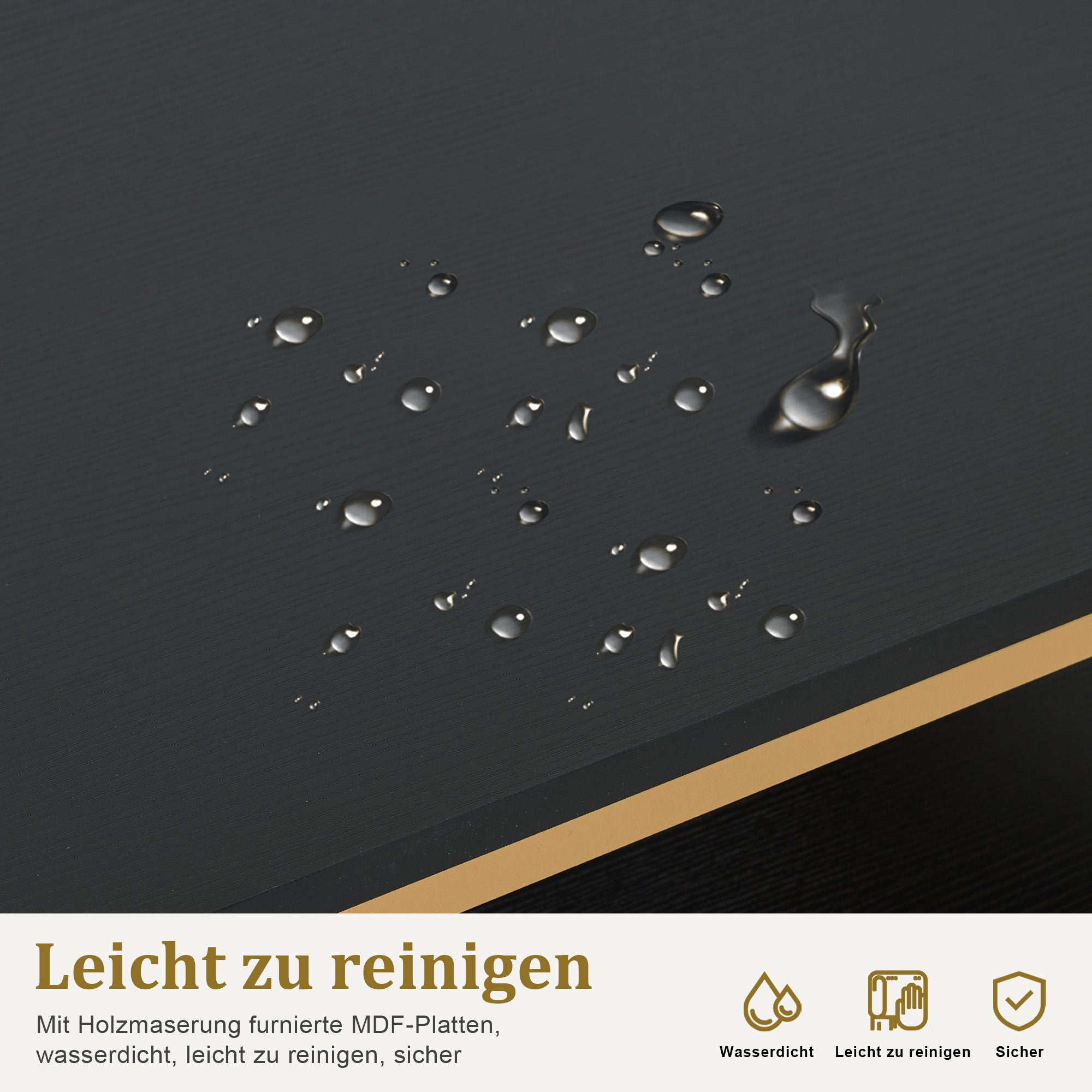 Bureau met 6 lades, Nageltafel van hout & metaal, Kaptafel & Opbergtafel – foto 15