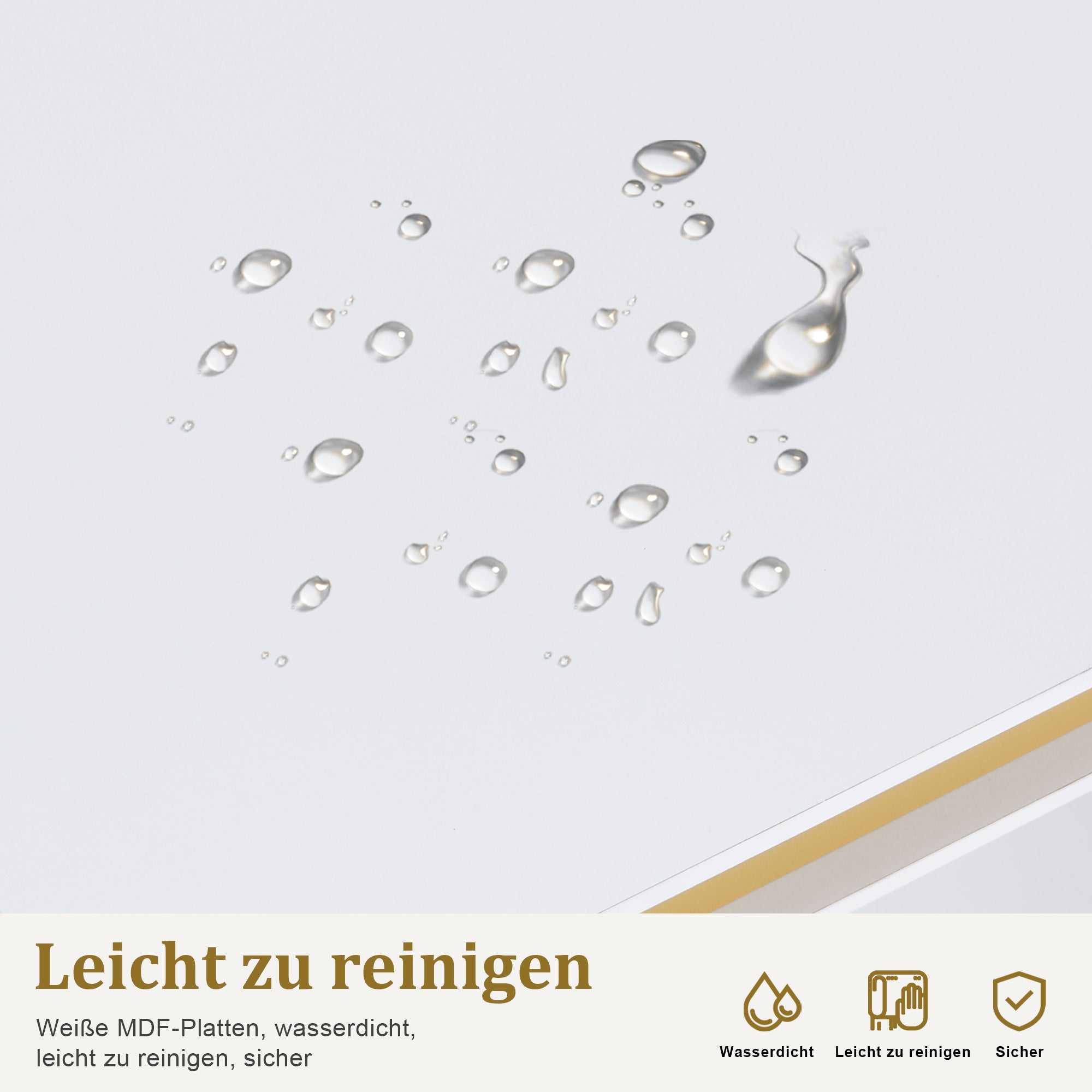 Nageltafel met Lades, 3 Stopcontacten, Wit-Goud, 50x110x80,5cm – foto 8