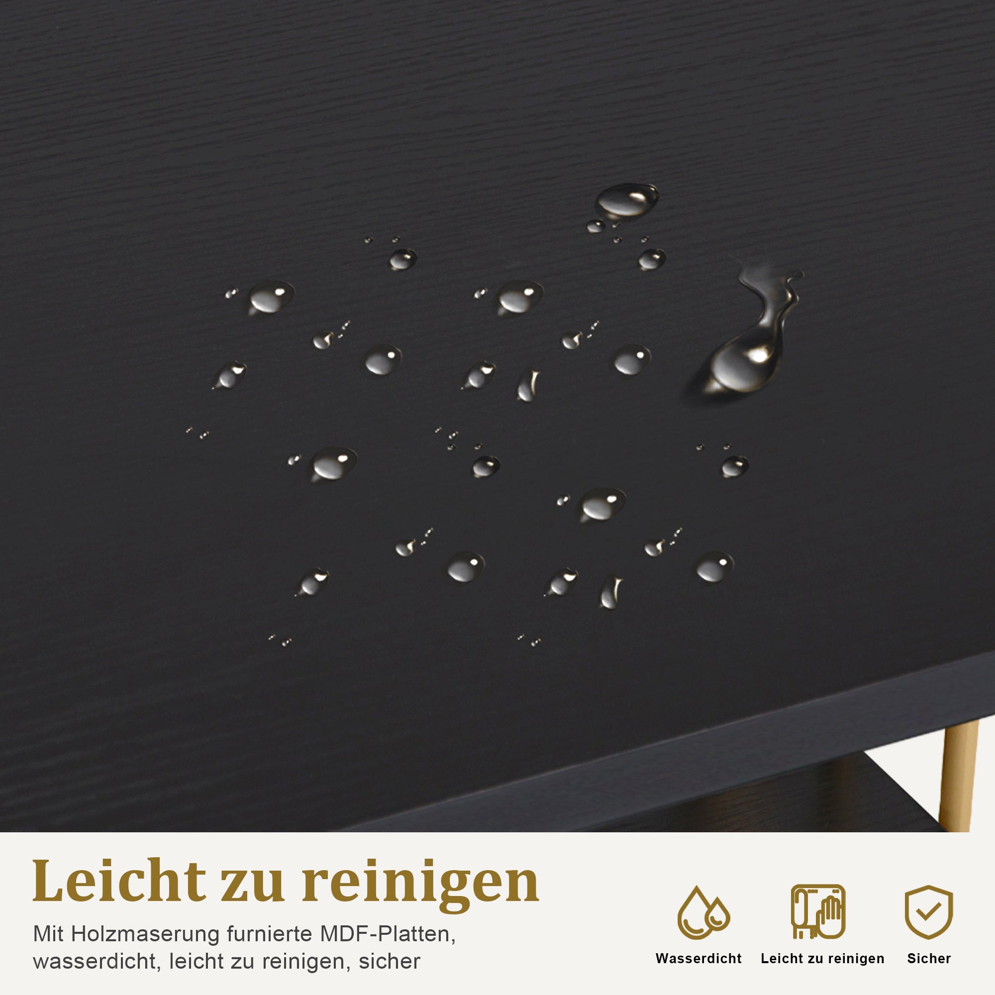 Bureau met lades, kaptafel zonder spiegel, nageltafel, hout met metalen frame – foto 11