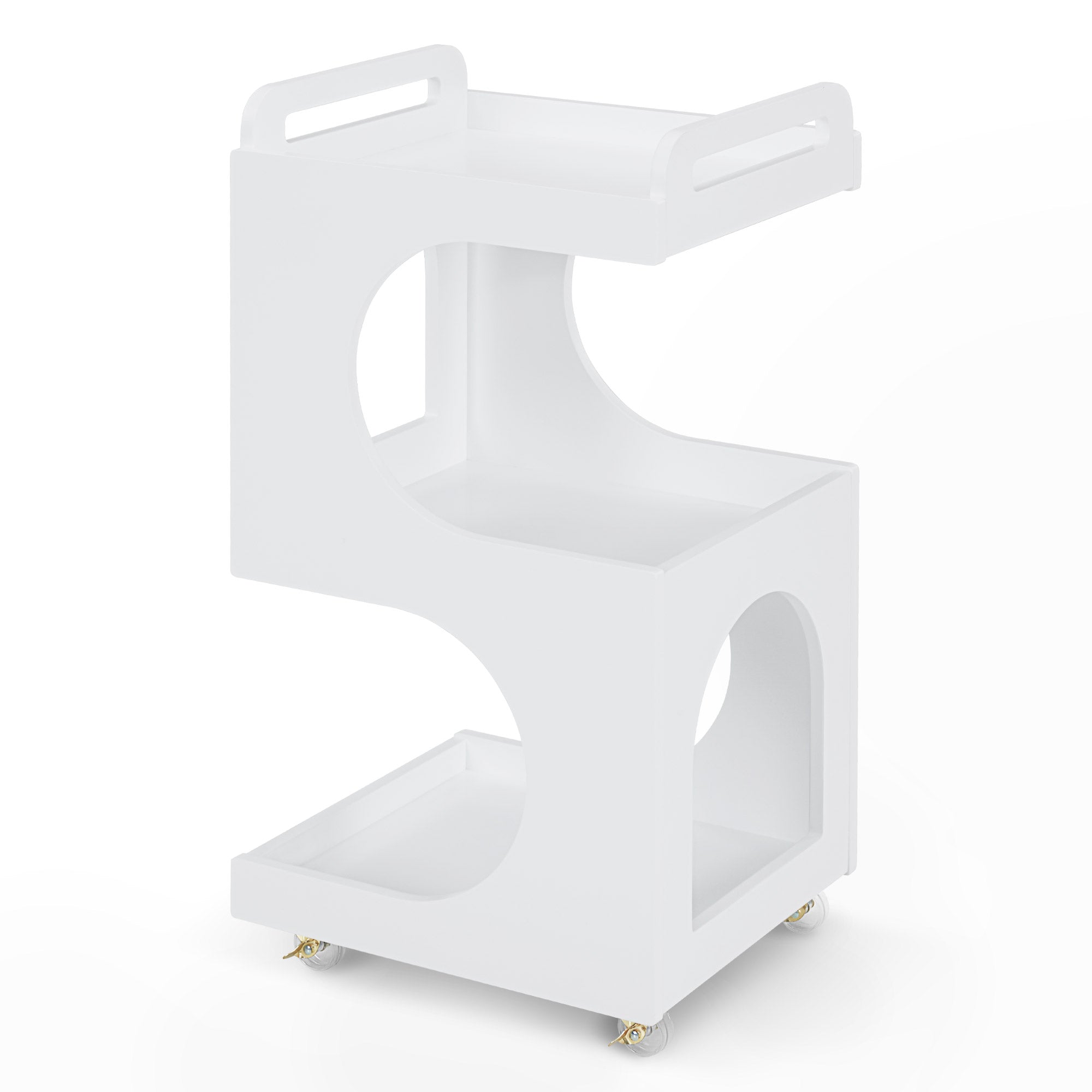 Serveerwagen op wielen, wit, 3 planken, multifunctioneel, 44,5x40x87cm, 0045 – foto 1
