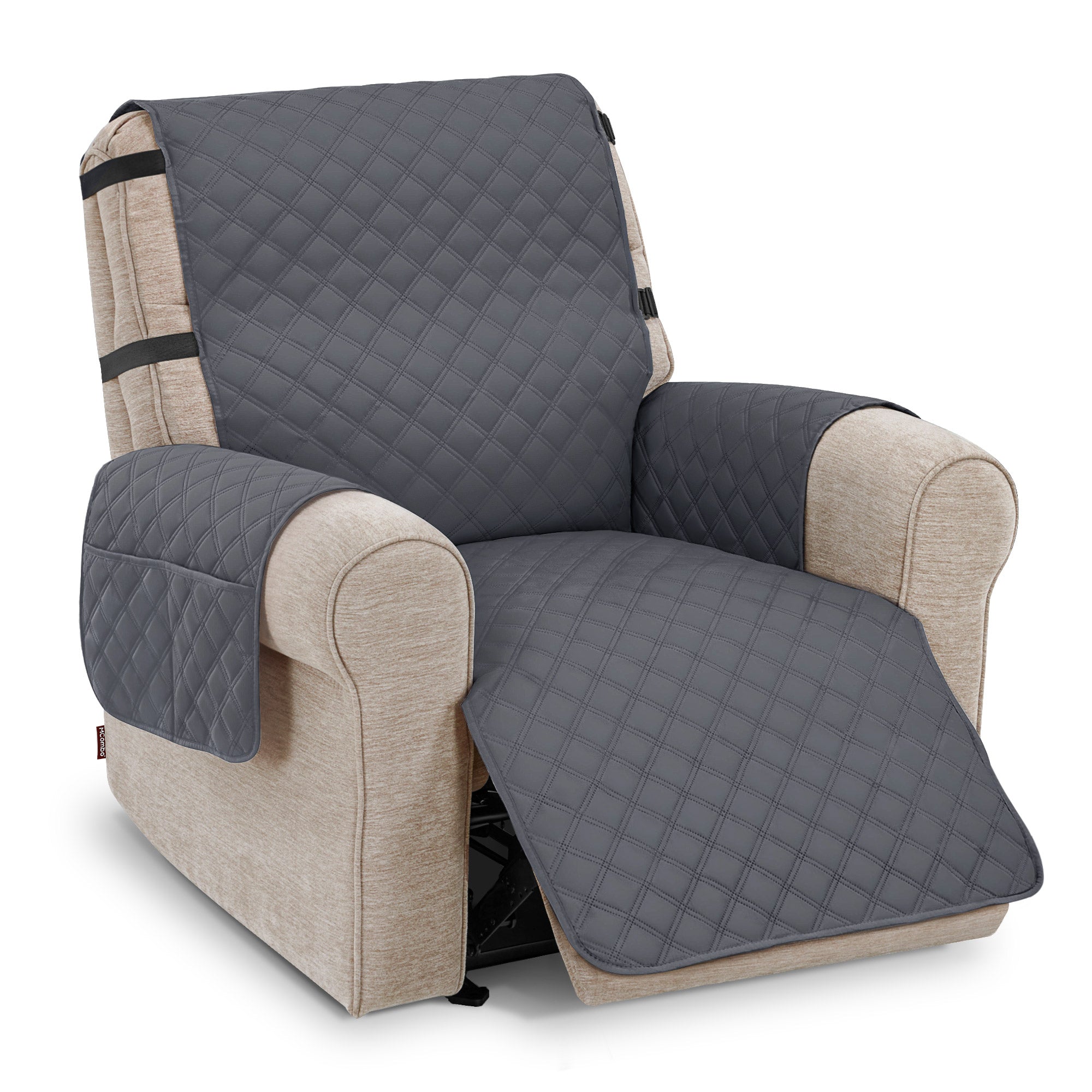 Relaxstoelhoes - waterdicht, antislip & krasbestendig met zakken (donkergrijs) – foto 1