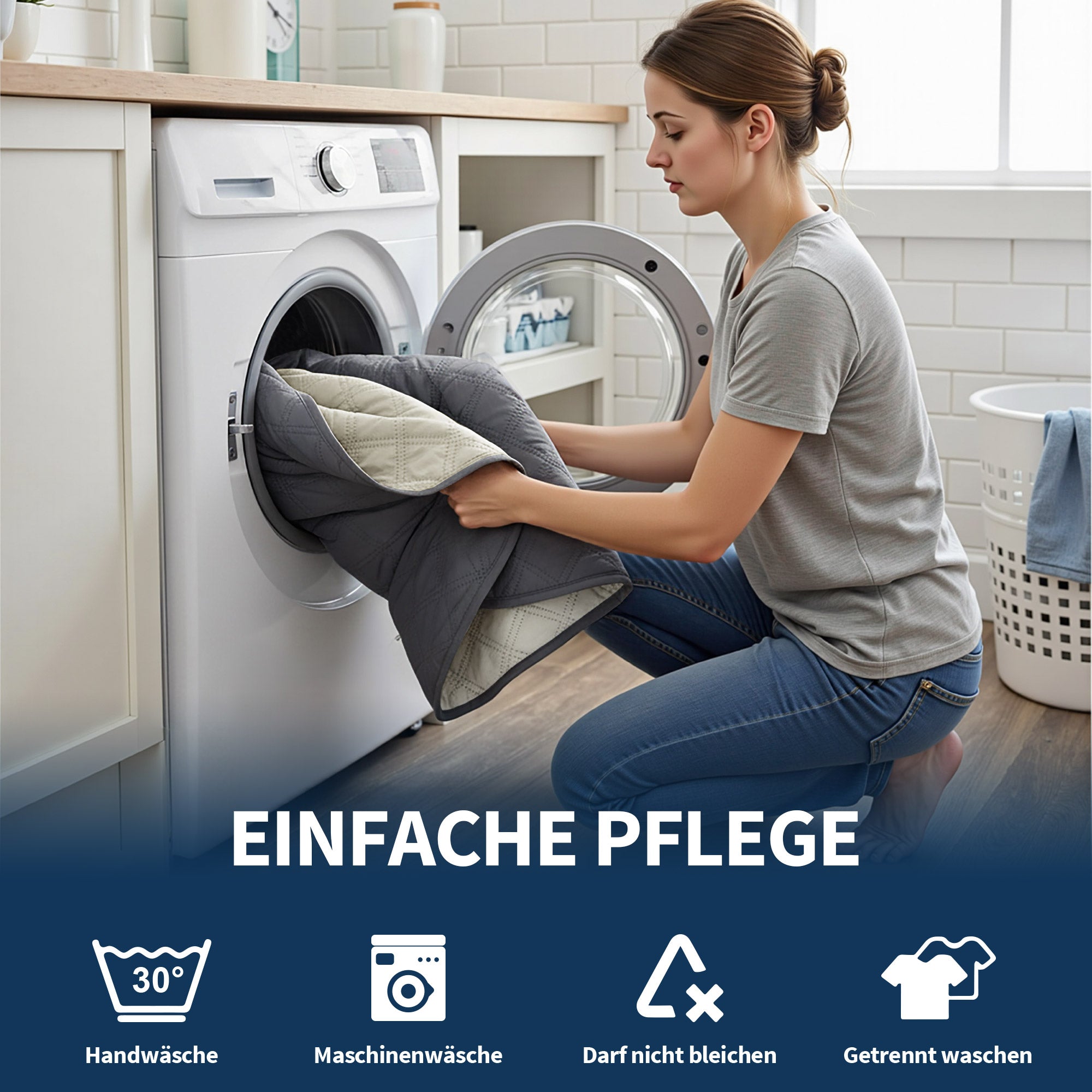 Relaxstoelhoes - waterdicht, antislip & krasbestendig met zakken (donkergrijs) – foto 6