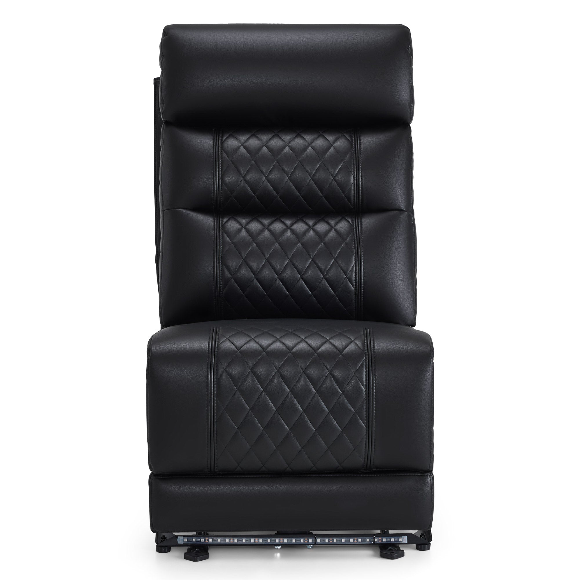 Middenzitting voor 2-zits elektrische relaxfauteuil, verstelbare hoofdsteun (zwart kunstleer) – foto 4