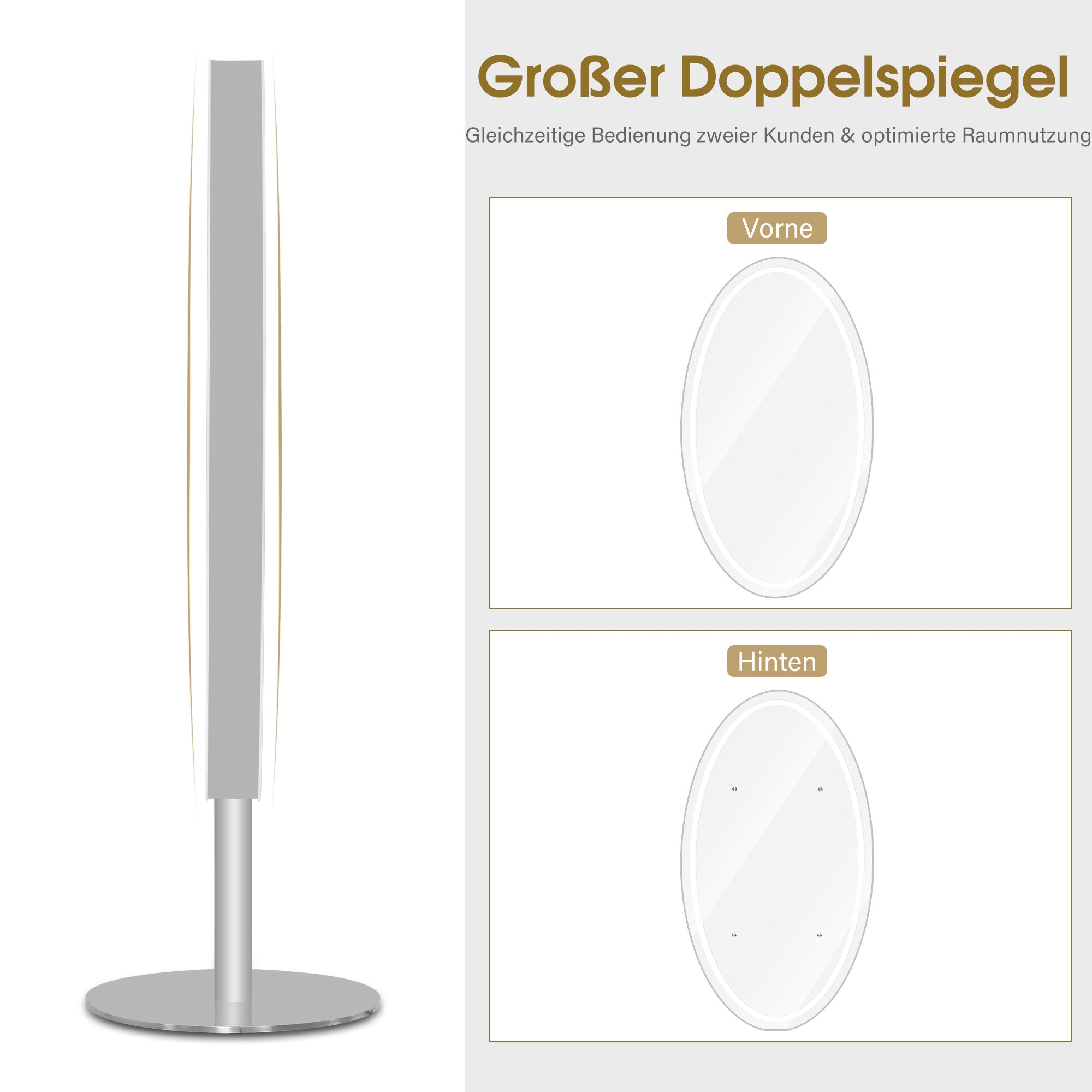 Staande spiegel met verlichting, passpiegel, dimbaar, 3 lichtkleuren, J8363 – foto 4