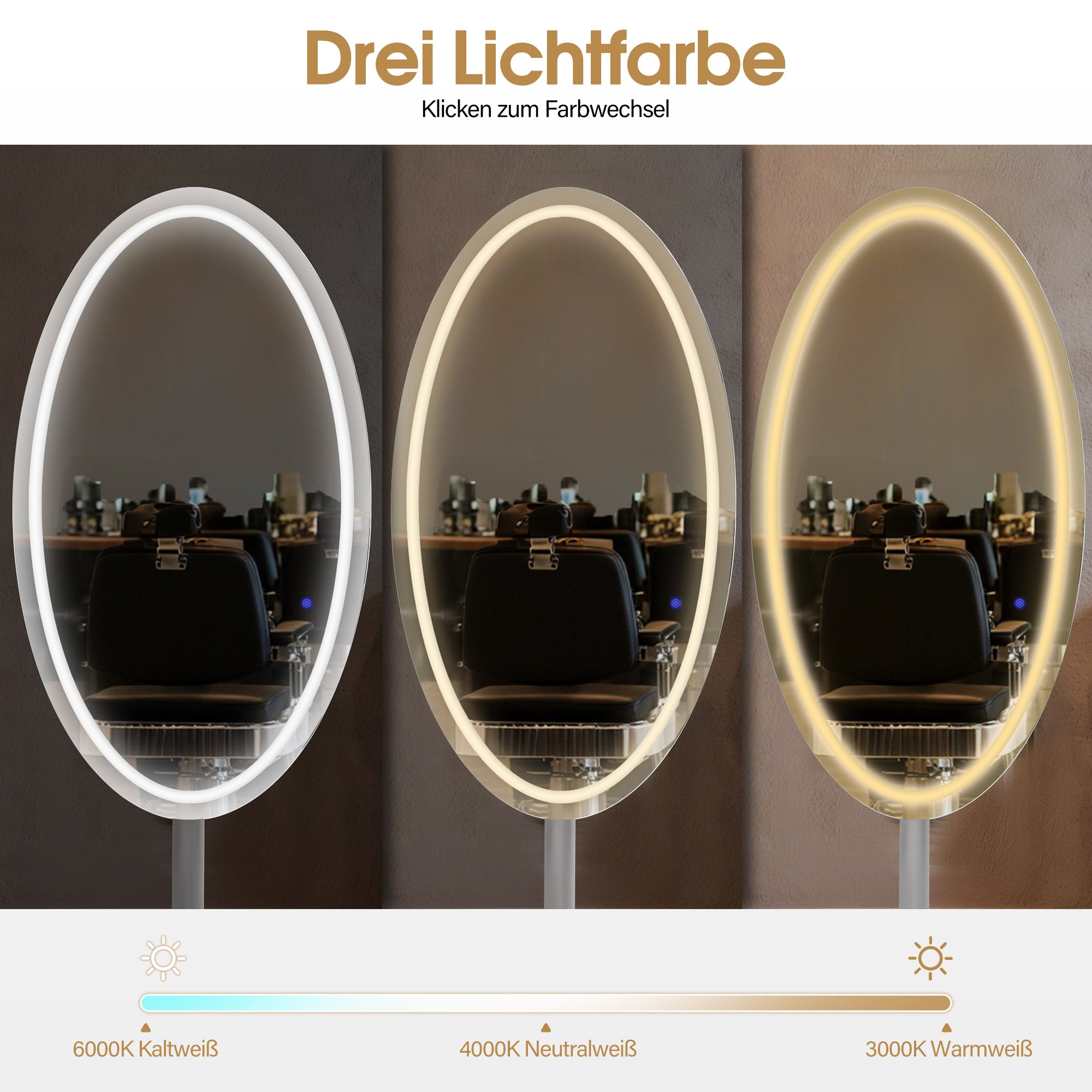 Staande spiegel met verlichting, passpiegel, dimbaar, 3 lichtkleuren, J8363 – foto 5