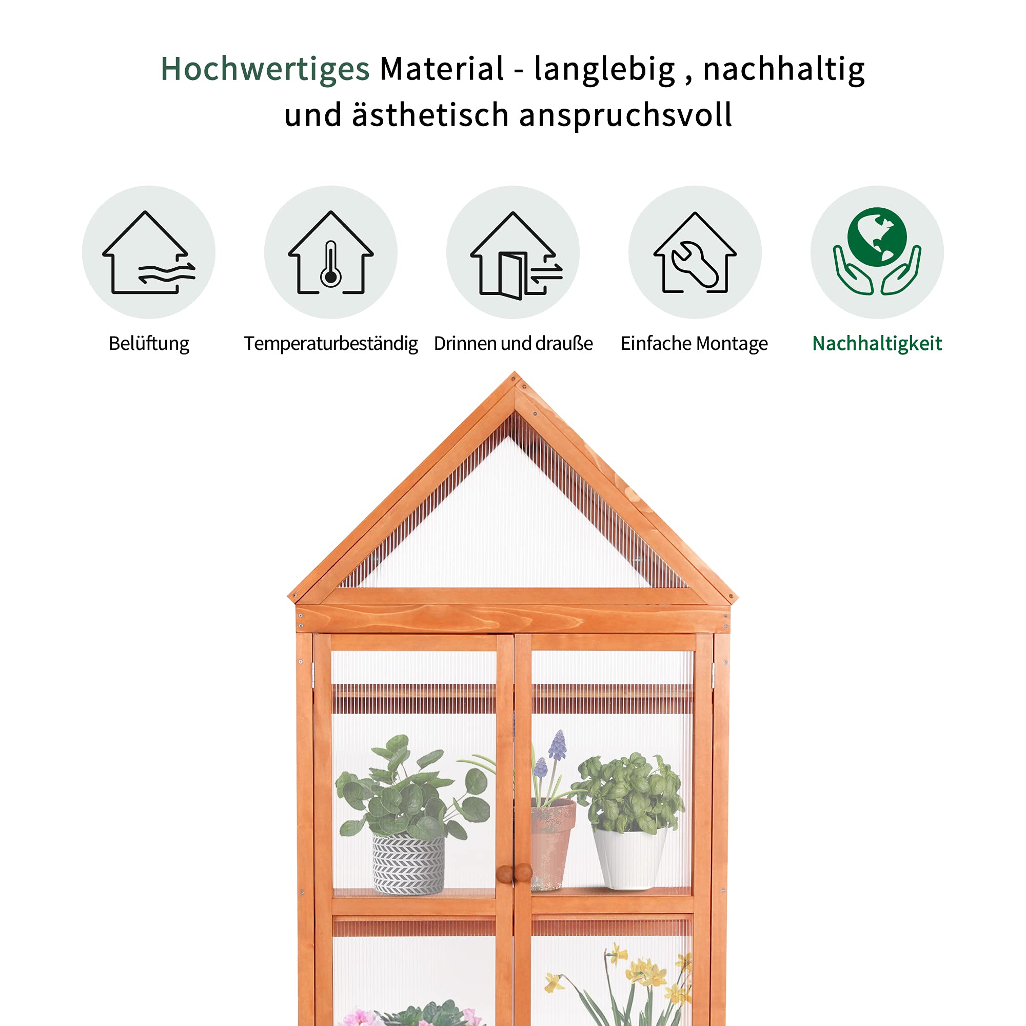 3-laags houten kweekkast/broeikas, in hoogte verstelbaar 0800 – foto 5